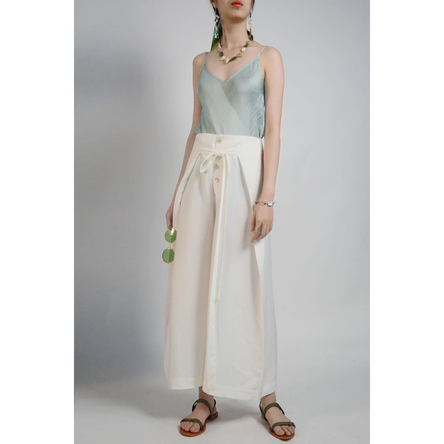 silk wrap pants