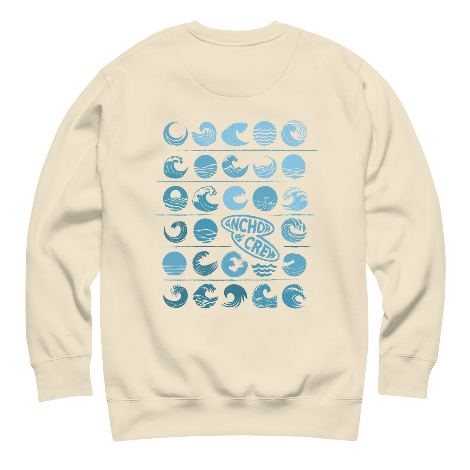 Anchor & Crew Neutrals Natural Surf N Waves Passenger Organic Cotton Sweatshirt - Men