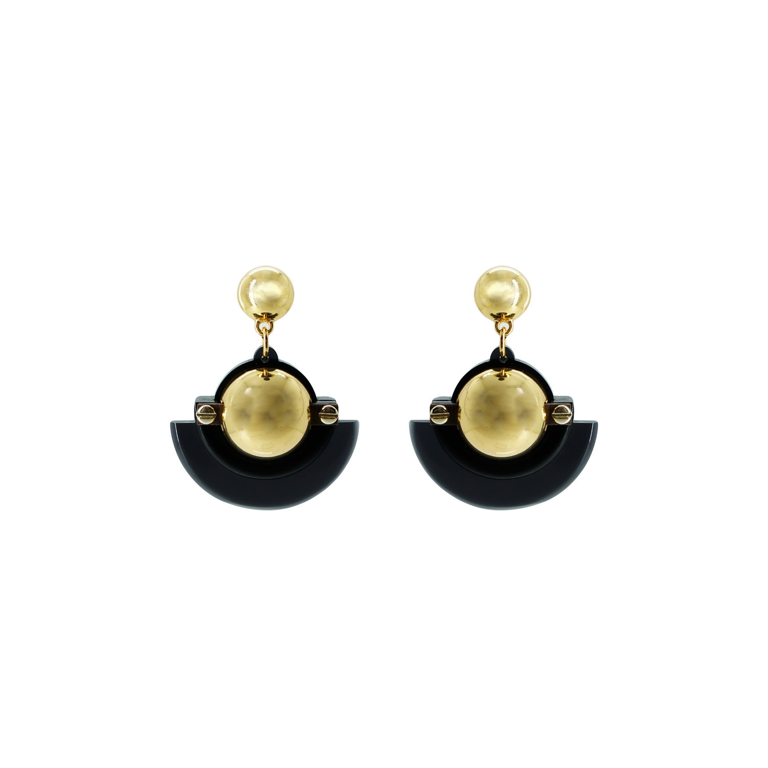 Gissa Bicalho Women's Black / Gold Earring Pupile Smoked