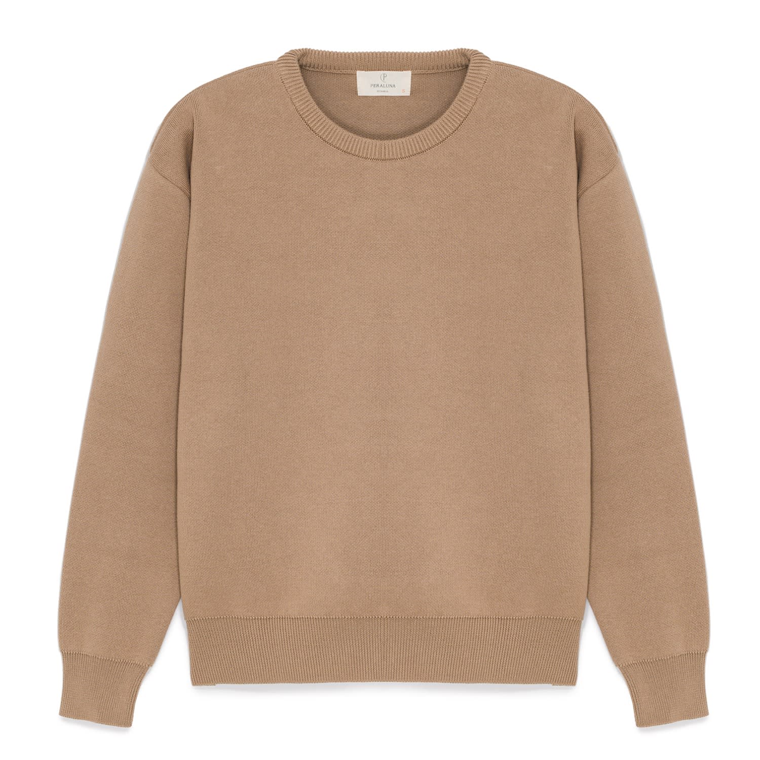 Peraluna Women's Brown Cleo Plain Knit Loose Fit Jumper In Camel