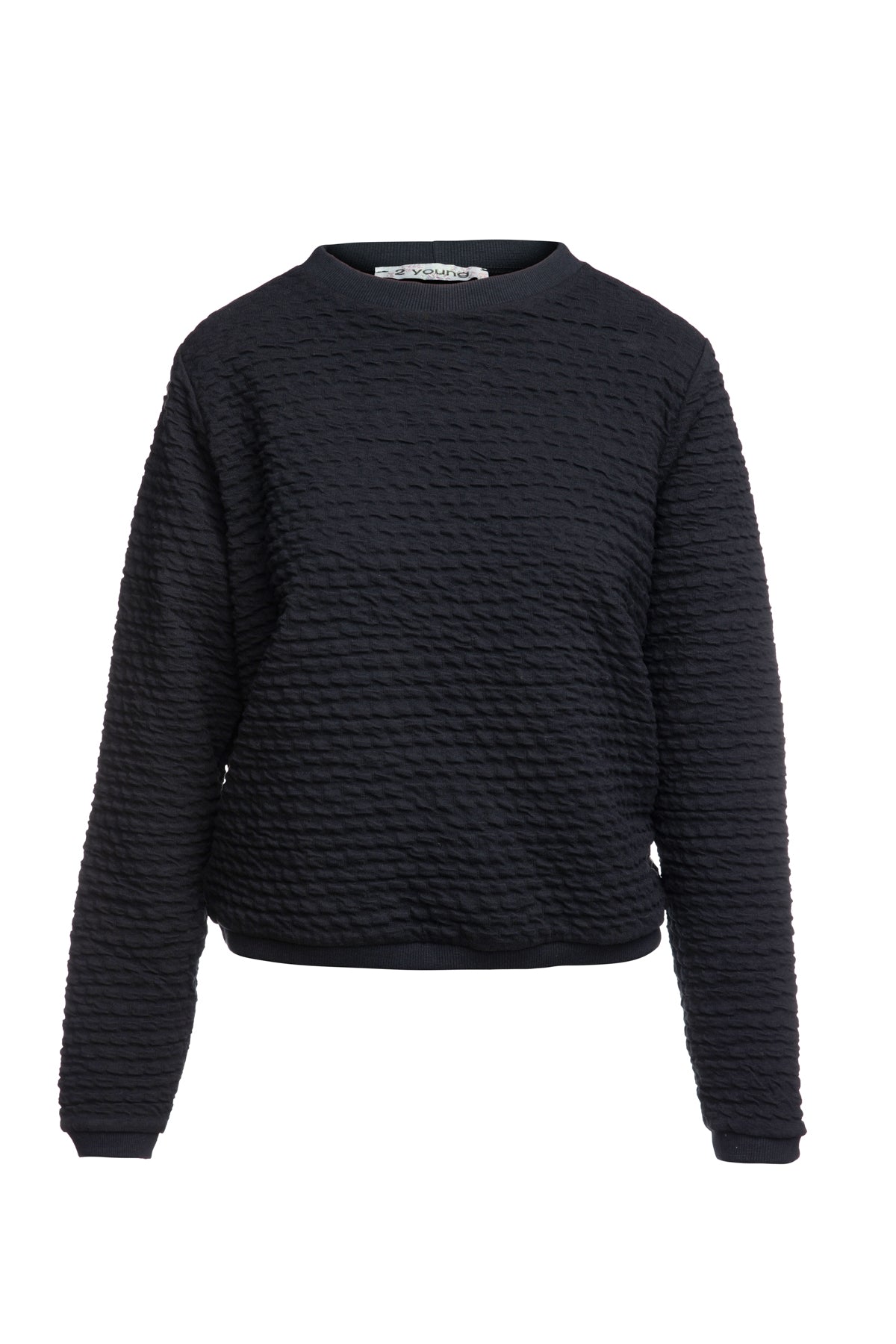 Conquista Women's Black Jacquard Sweatshirt In Black