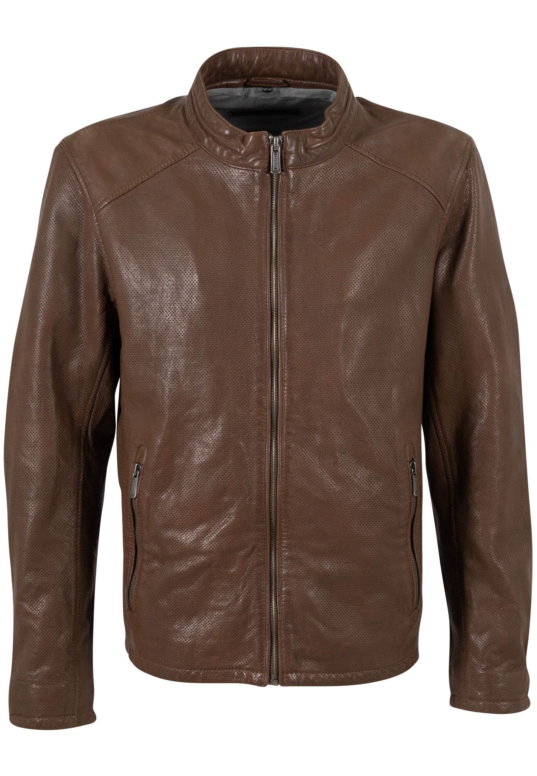 Mauritius Men's Brown Lewon Uf Leather Jacket