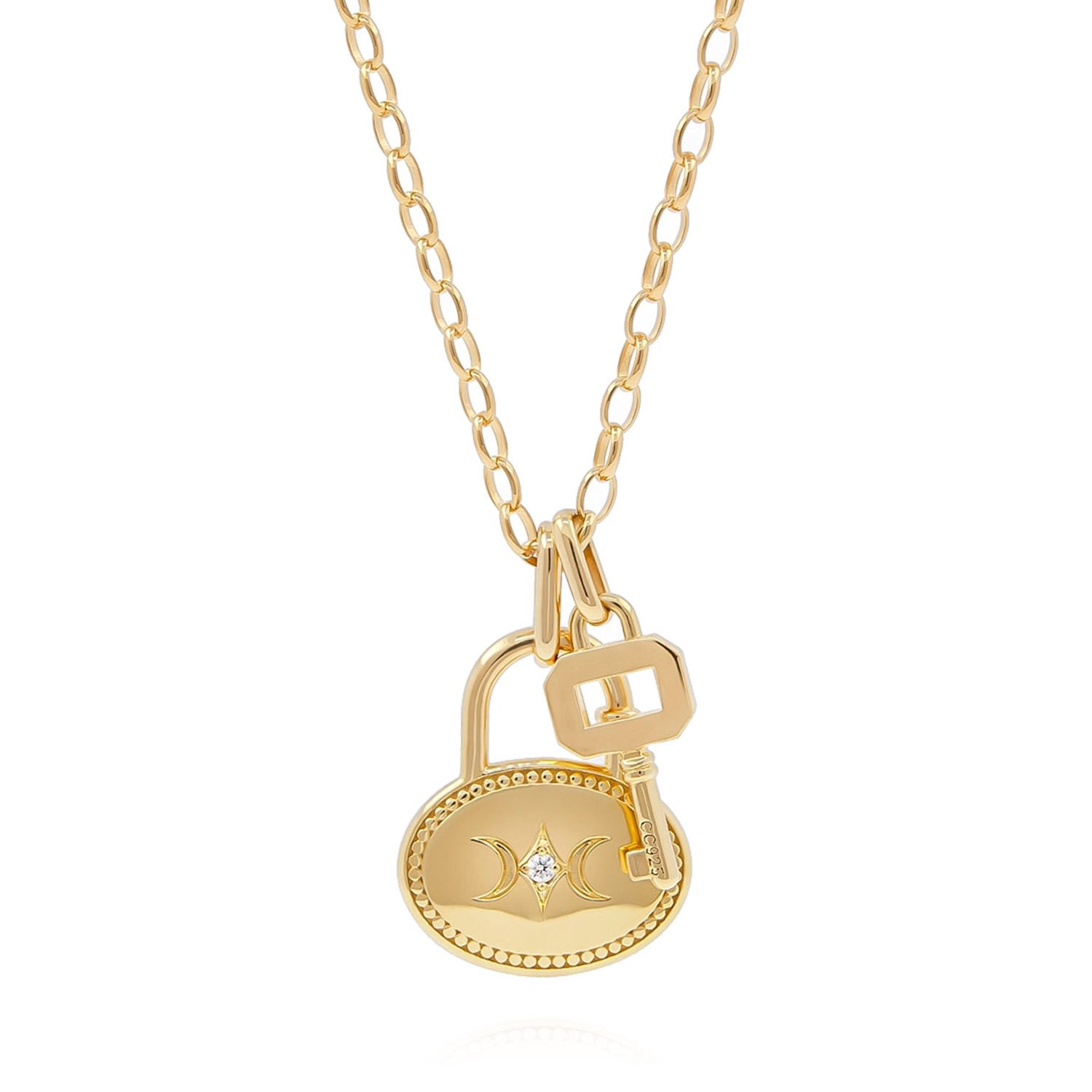 Women’s Gold Côtê Caché Lock & Key Chain Necklace Côté Caché