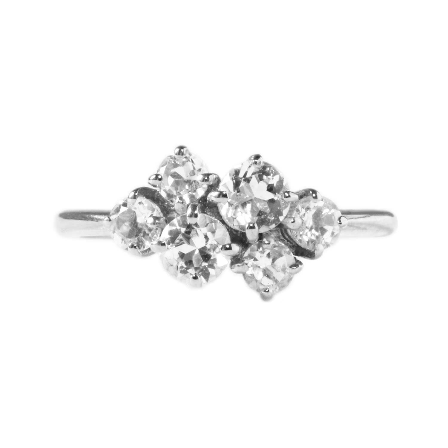 Lee Renee Women's White Topaz Cluster Ring - Silver In Silver
