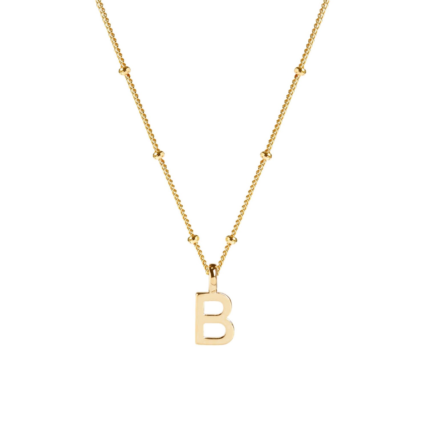 Muru Women's Letter Necklace With Bead Chain Gold