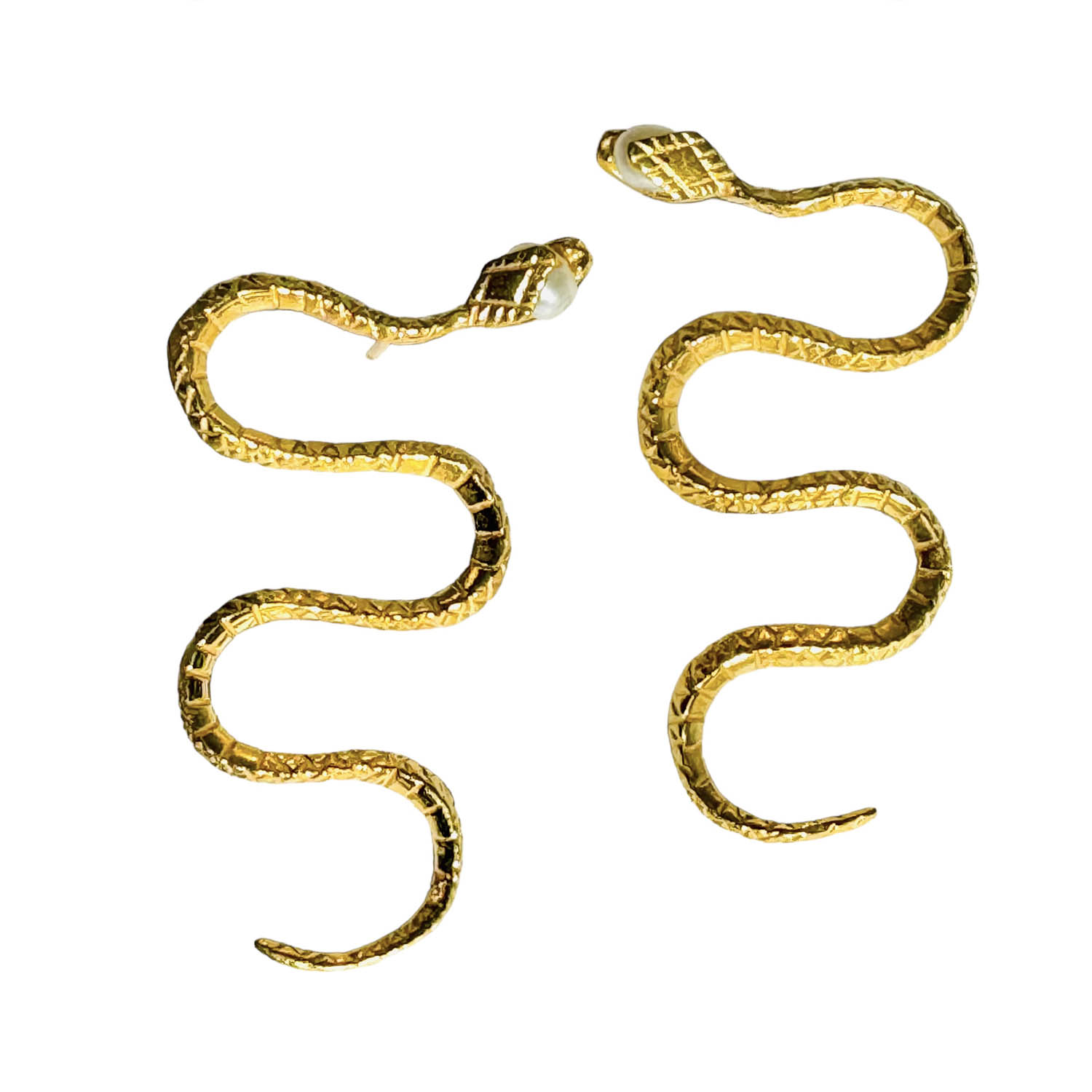 Women’s Maya Snake Earrings Gold Aki Roc Jewelry