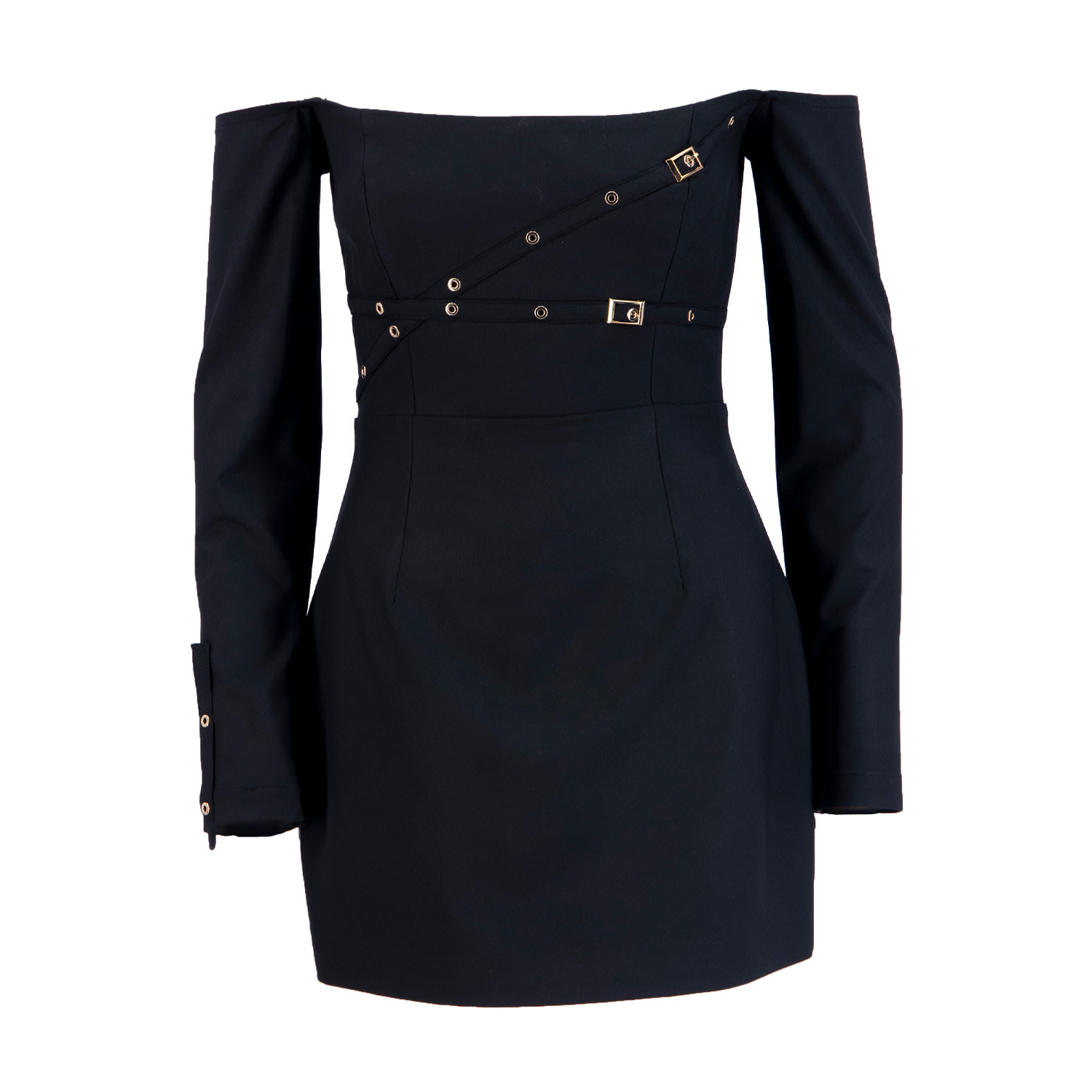 Ma Mulier Women's Black Strapless Dress With Accessory Detail In Black