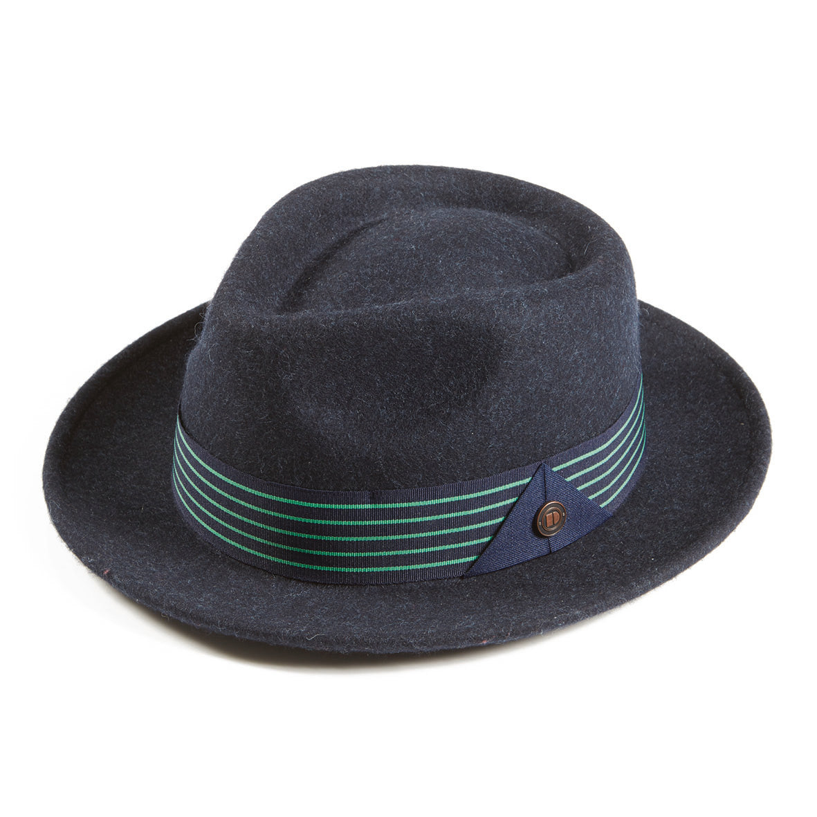 Dasmarca Hats Men's James Midnight Blue Milange Felt Wide Brim Wool Felt Fedora Hat In Blue
