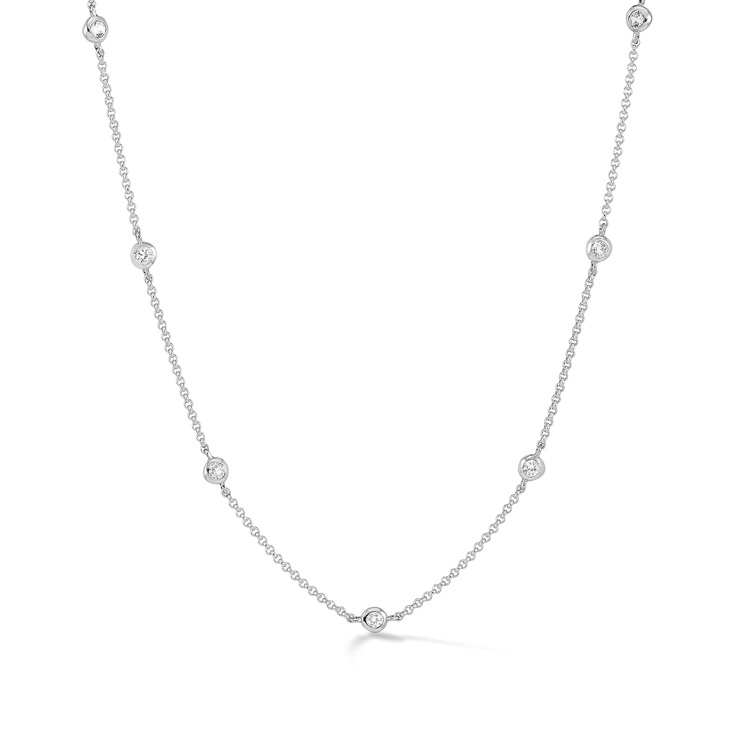 Dower & Hall Women's White Sapphire Dewdrop Chain Necklace In Sterling Silver In Silver