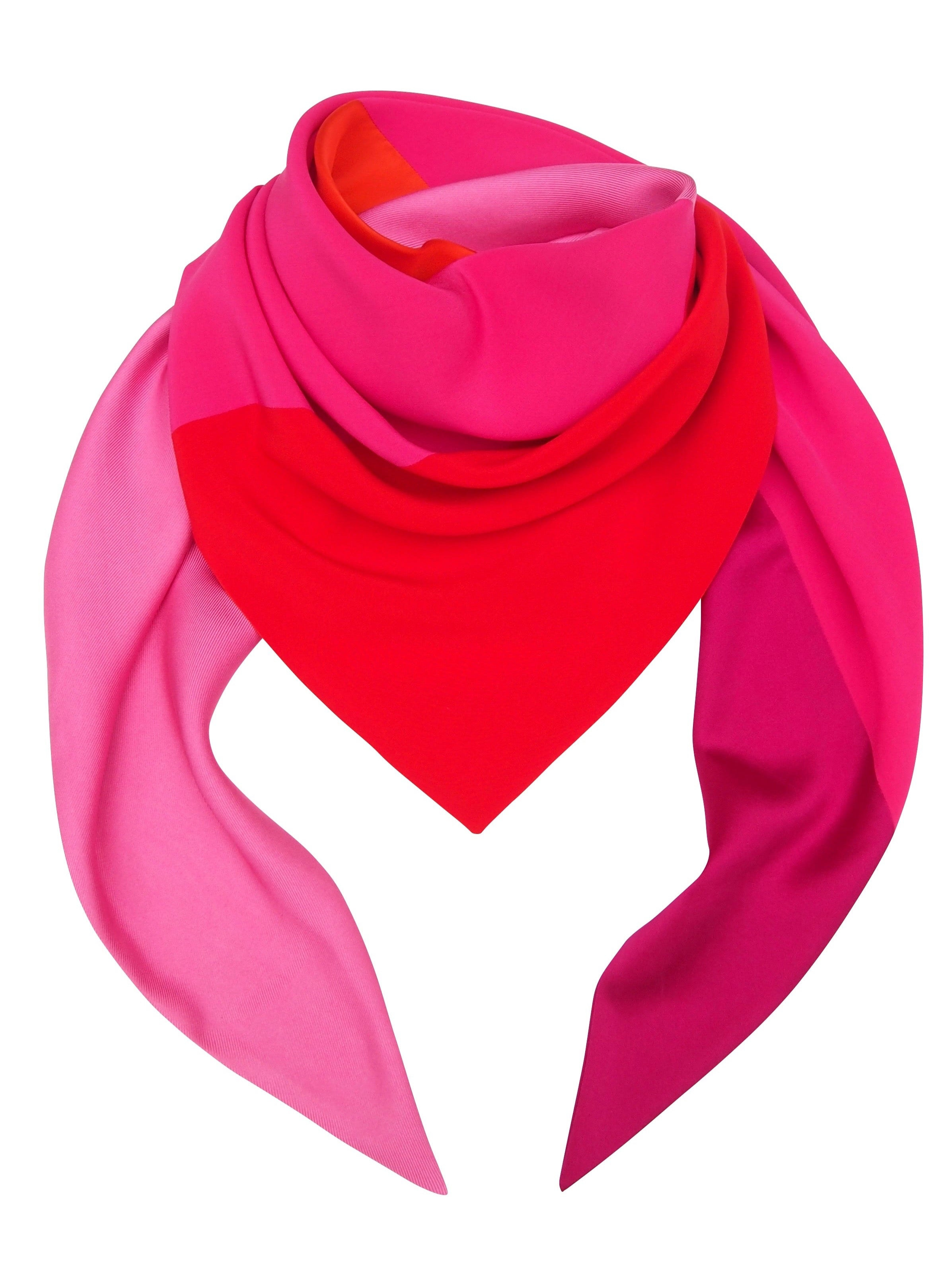 Capitana Women's Orange / Pink / Red Double-sided Silk Scarf Corella In Red, Coral & Pink