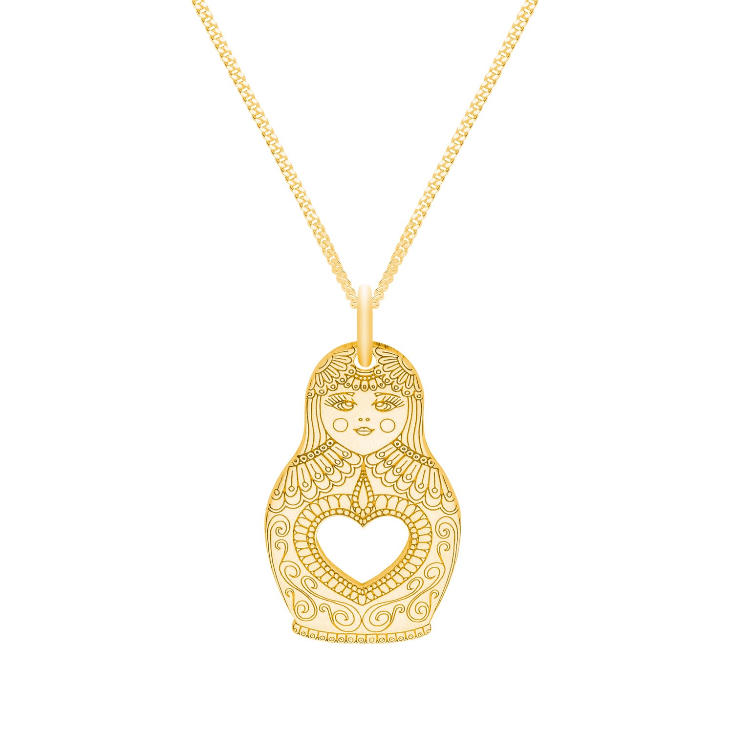 Cartergore Women's Medium Gold Classic Russian Doll Necklace In Gold