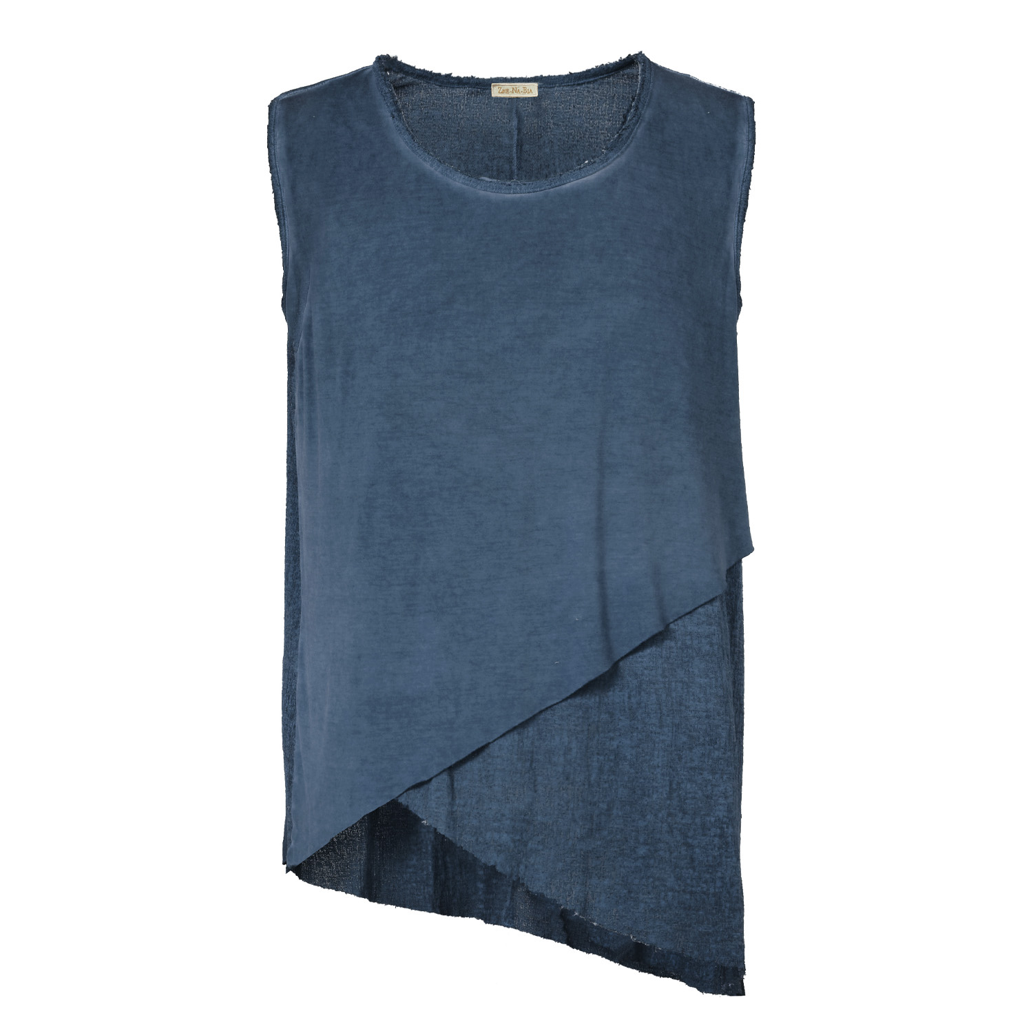 Gazi Vest - Sleeveless Boho T-Shirt Men Summer Top Blue | S/M | Zhenabia