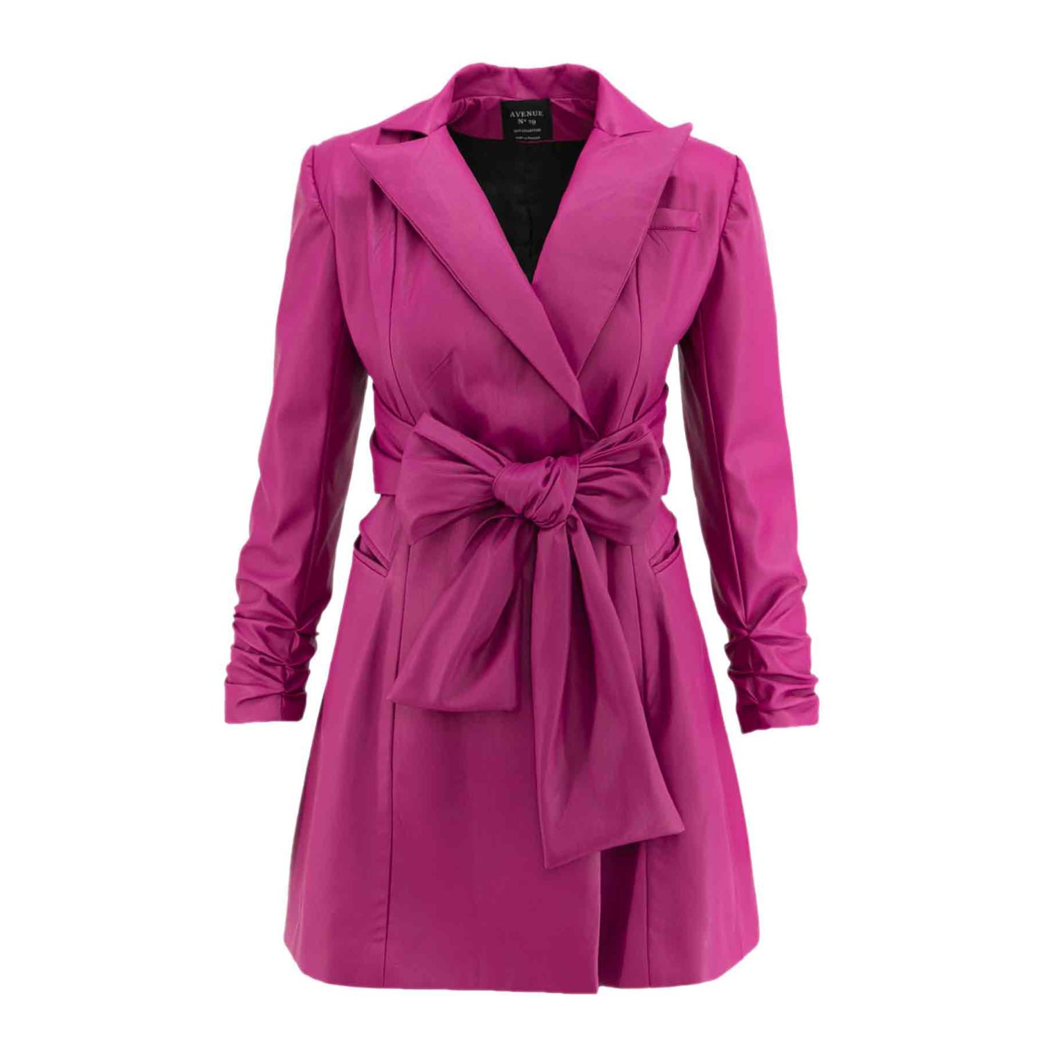 Women’s Pink / Purple Eco Leather Blazer Dress With Bow XXL Avenue no.29