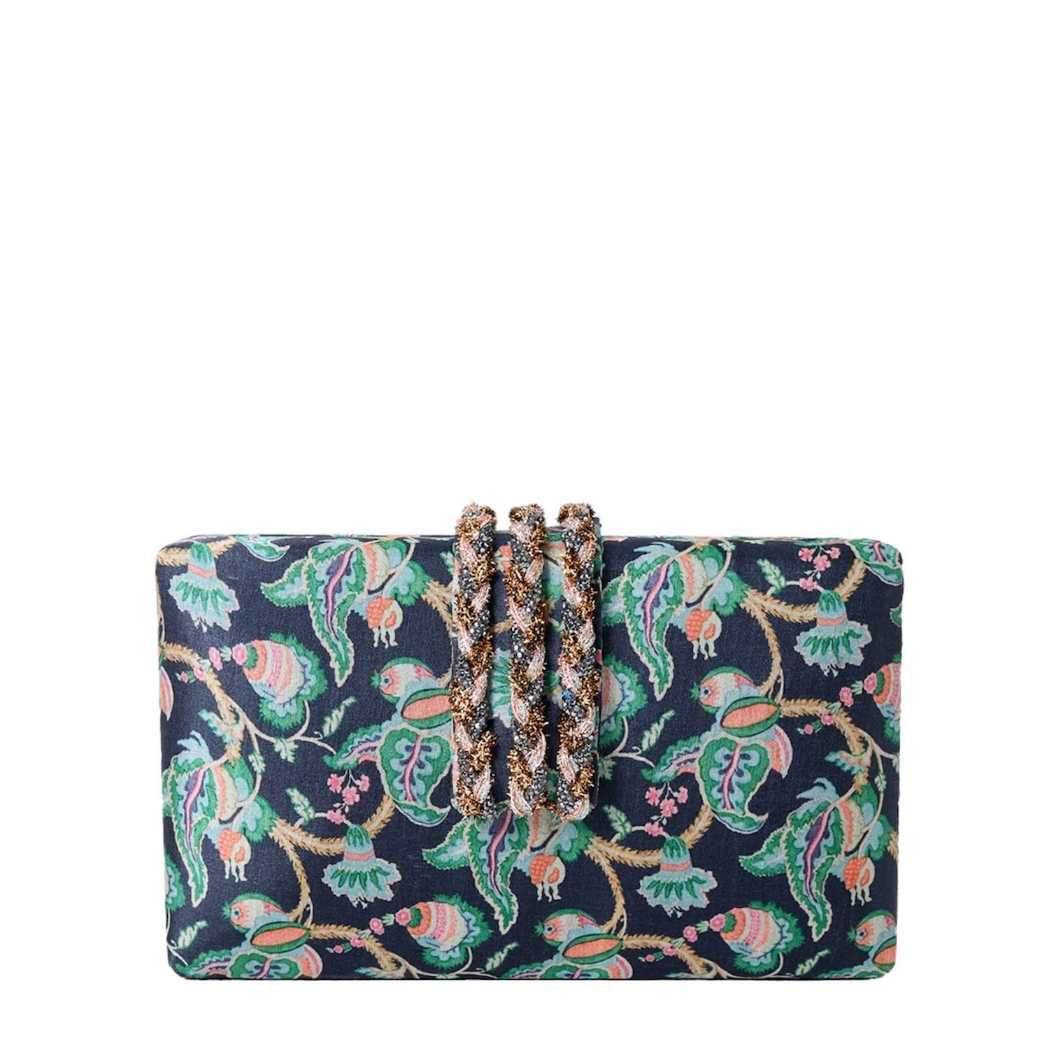 Simitri Women's Orchard Braided Fringe Clutch