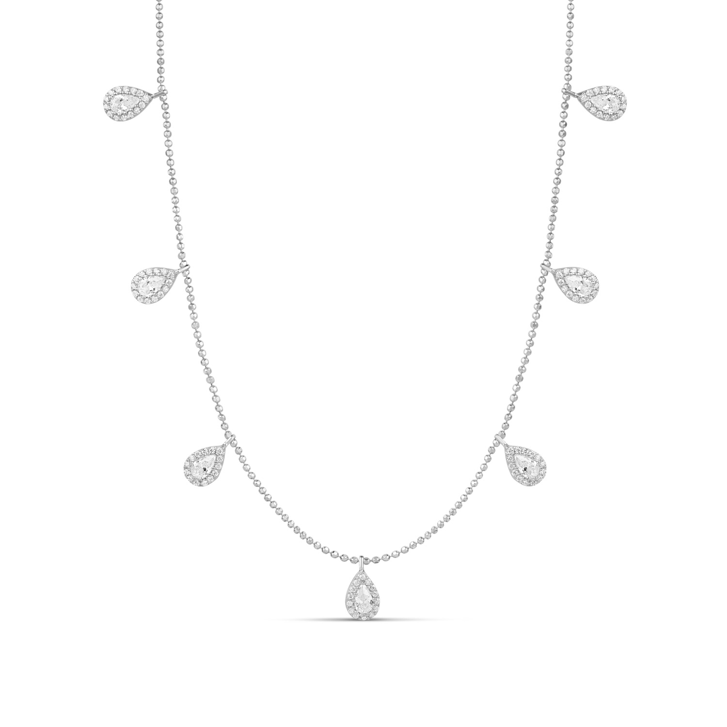 Shymi Women's Multi Pear Drop Necklace - Silver