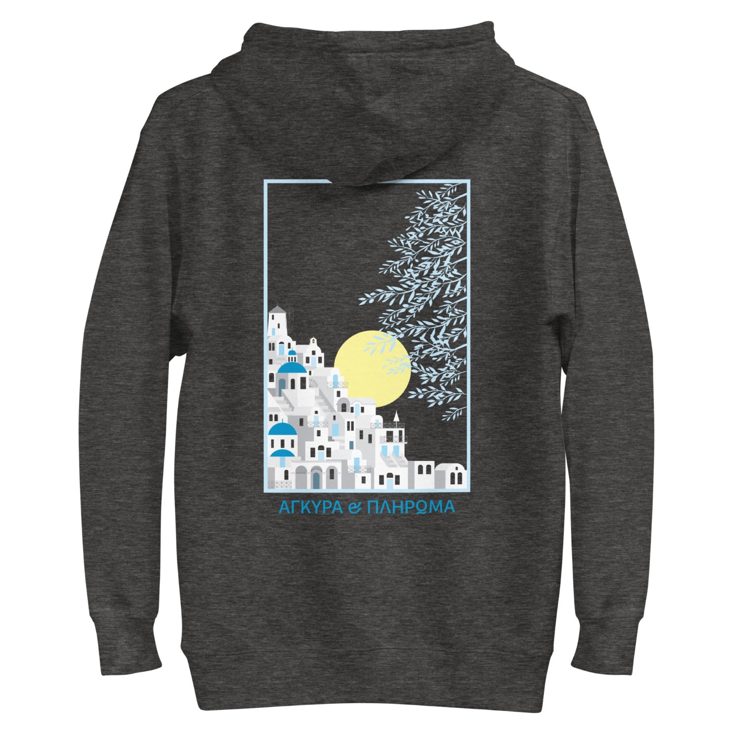 Anchor & Crew Black / Grey Charcoal Heather Santorini Landmark Cotton Blend Hoodie - Women In Multi