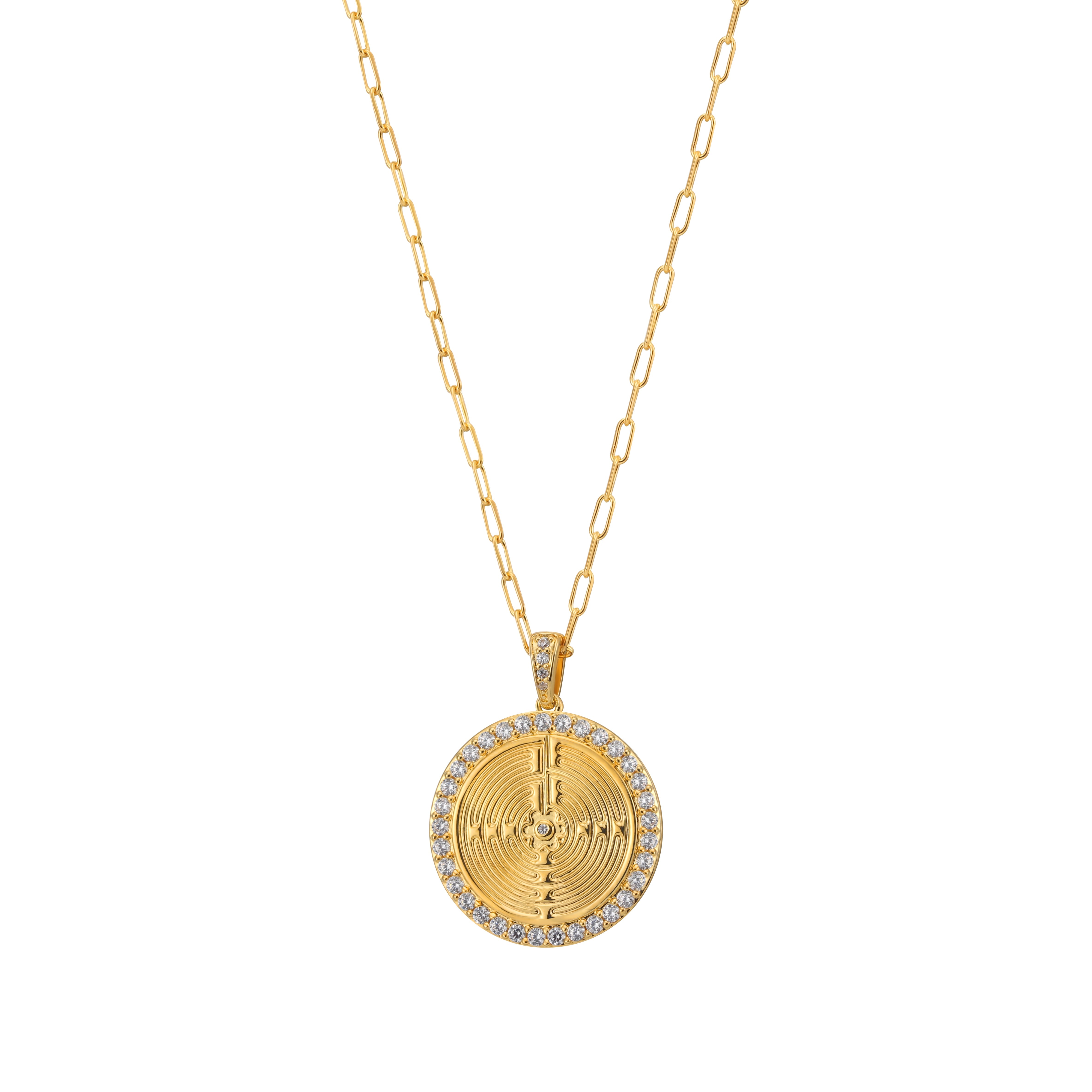 Zepplin The Label Women's Sanctum Necklace – Sculptural Gold Medallion Talisman In Gold