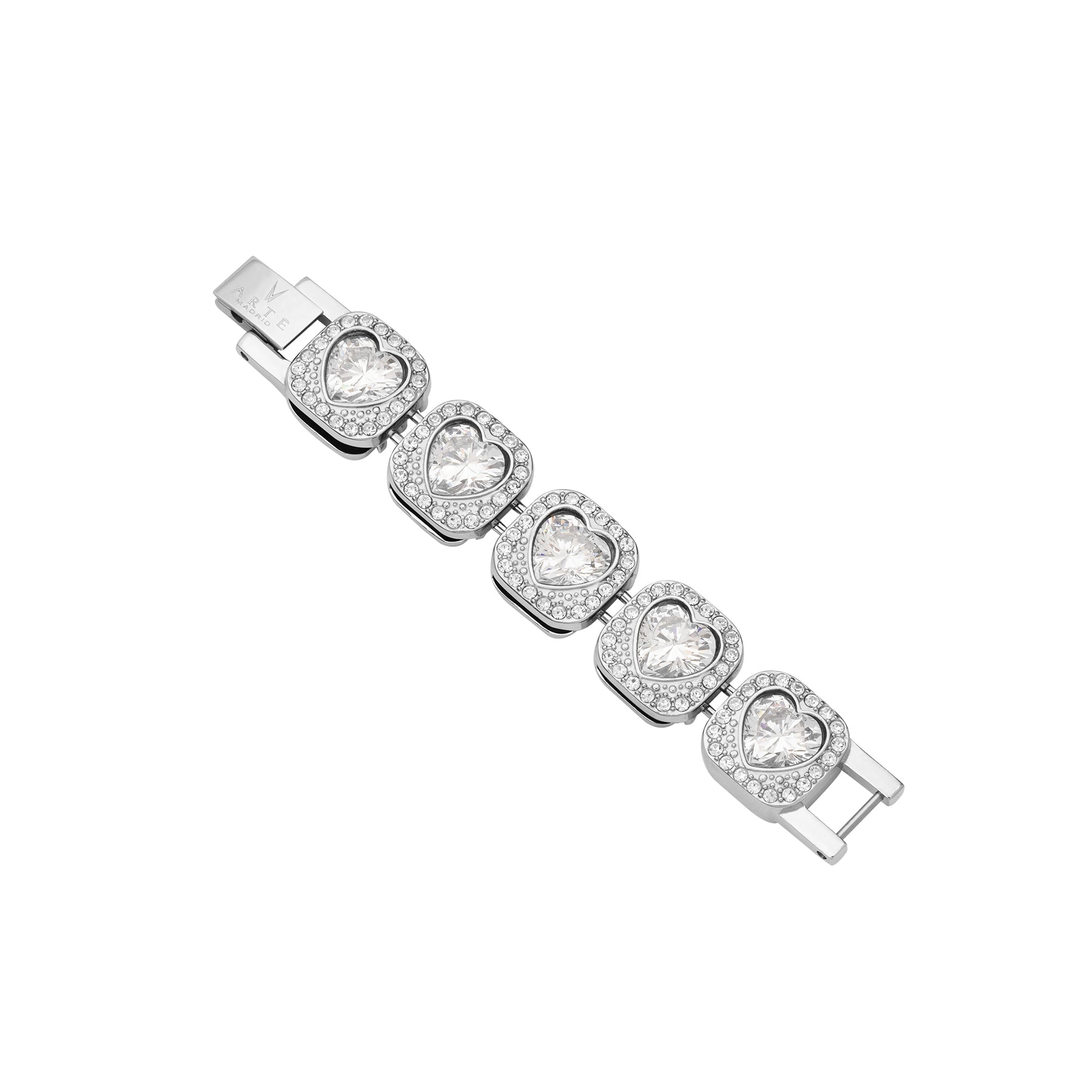 Women's Pet It On Heart-Shaped Riviere Necklace Extender - White | Arte Madrid