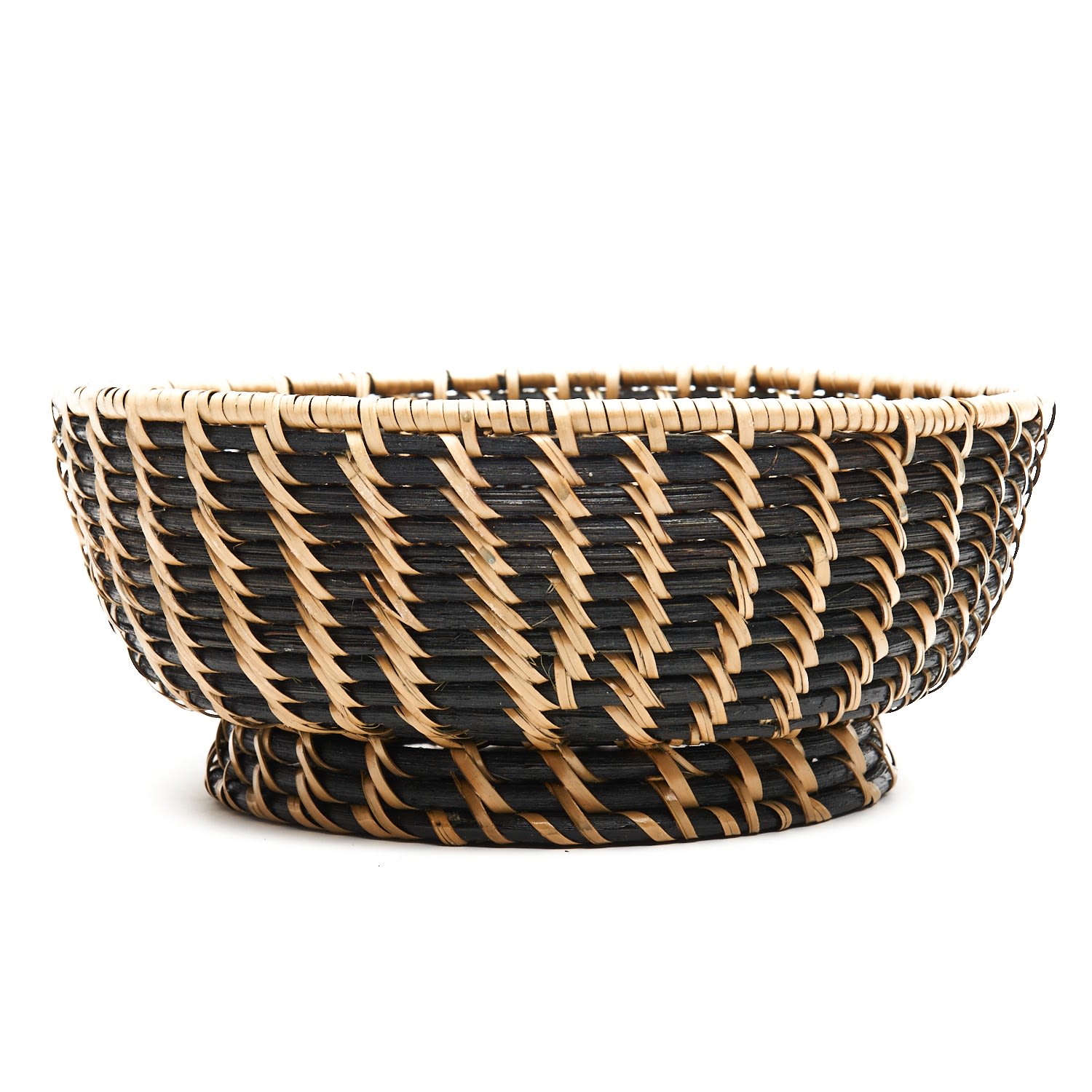 Woven Rattan Serving Bowl, Black Kubo