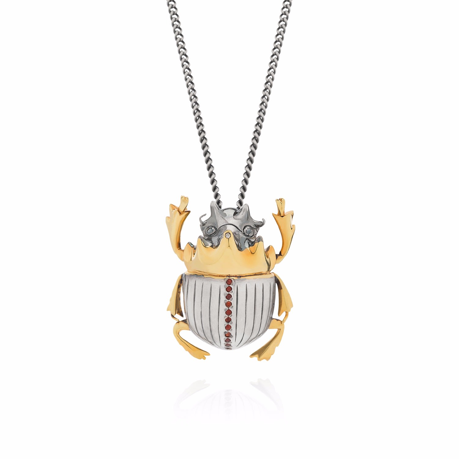 Women’s Gold / Silver Gilded Scarab Necklace Yasmin Everley Jewellery