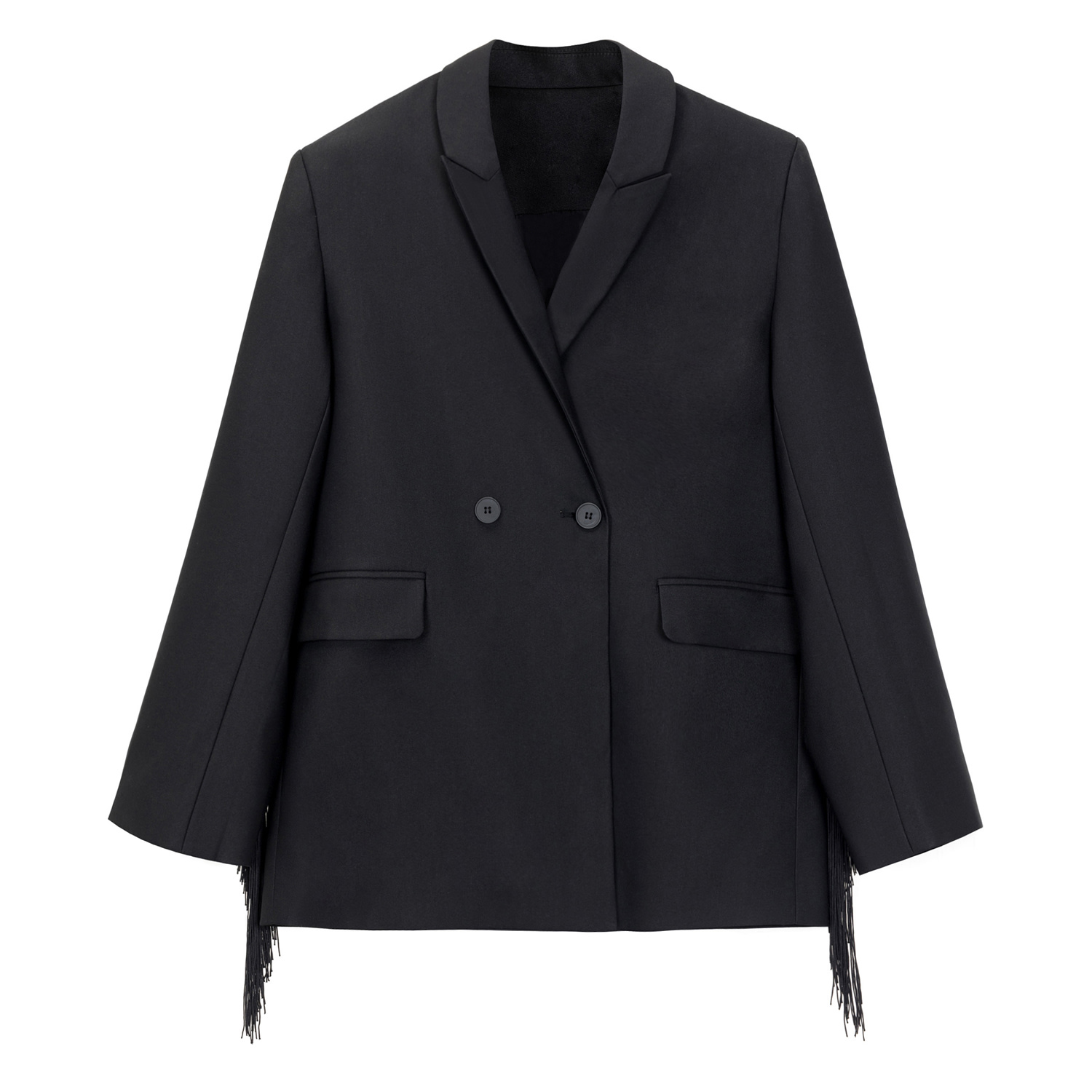 Svart Studio Women's Black Bibi Blazer With Fringe Detail In Black