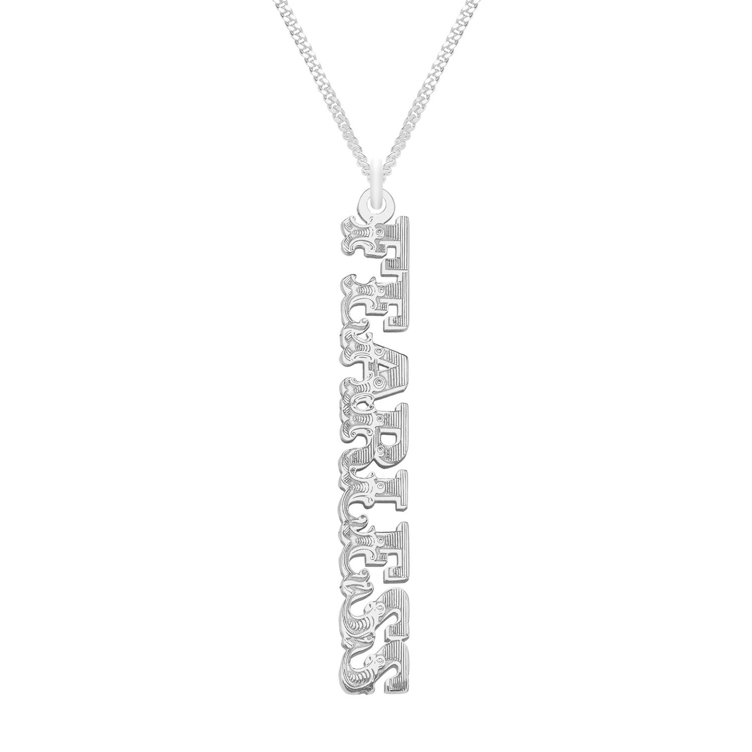 Cartergore Women's Sterling Silver “fearless” Word Necklace In Silver