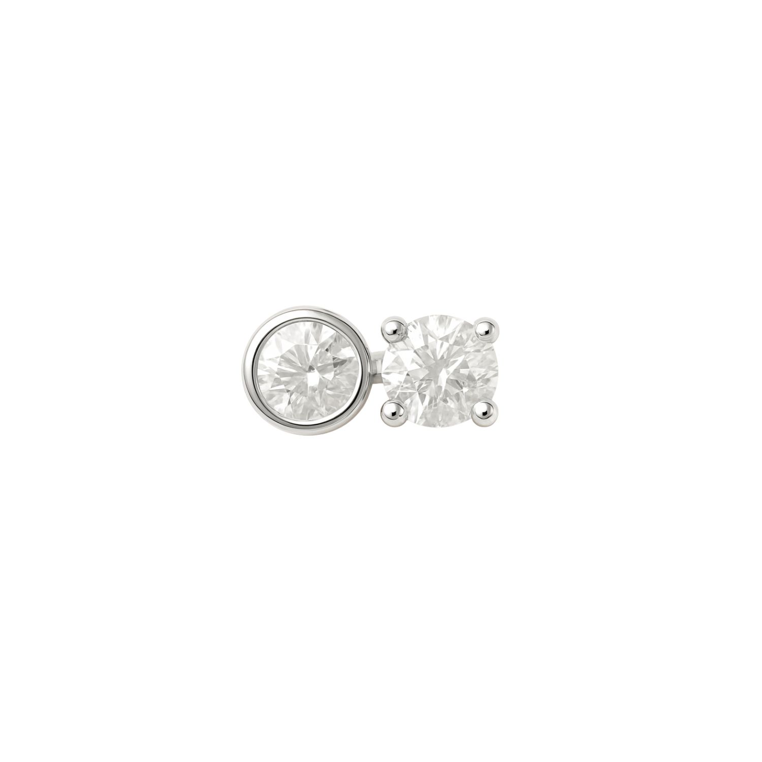 Lily Flo Jewellery Women's Entre Nous Double Diamond Silver Stud In Silver