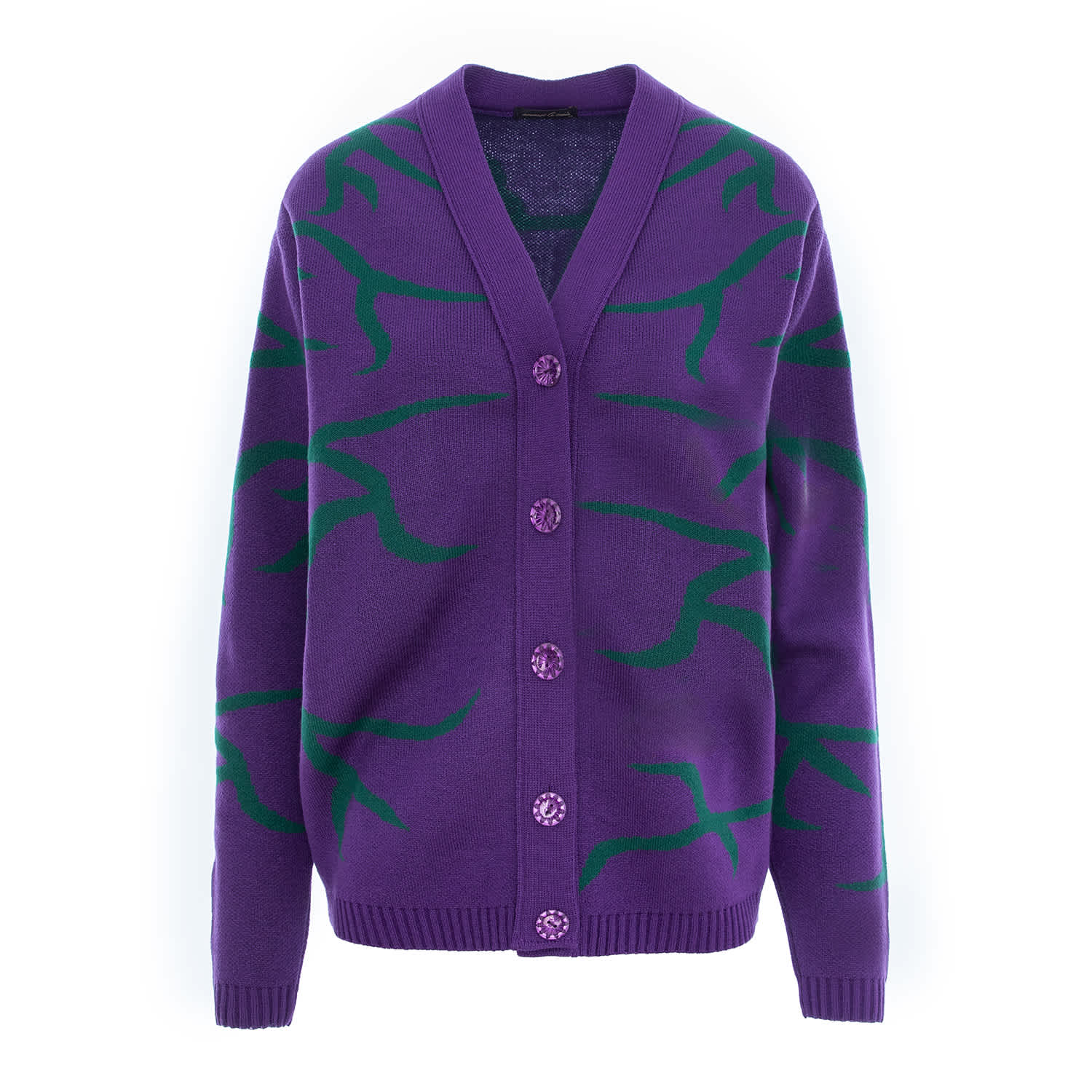 purple-cardigan-with-green-