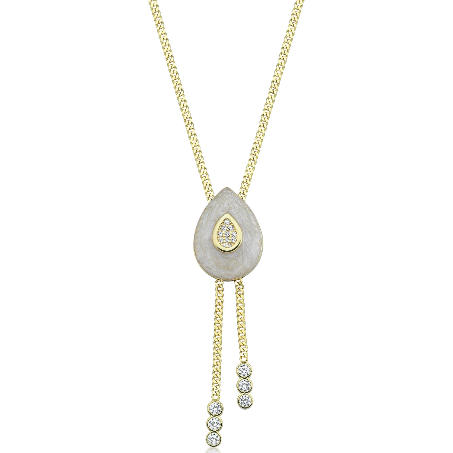 Women’s Salma Necklace In Sterling Silver With Gold Plated White Odda75