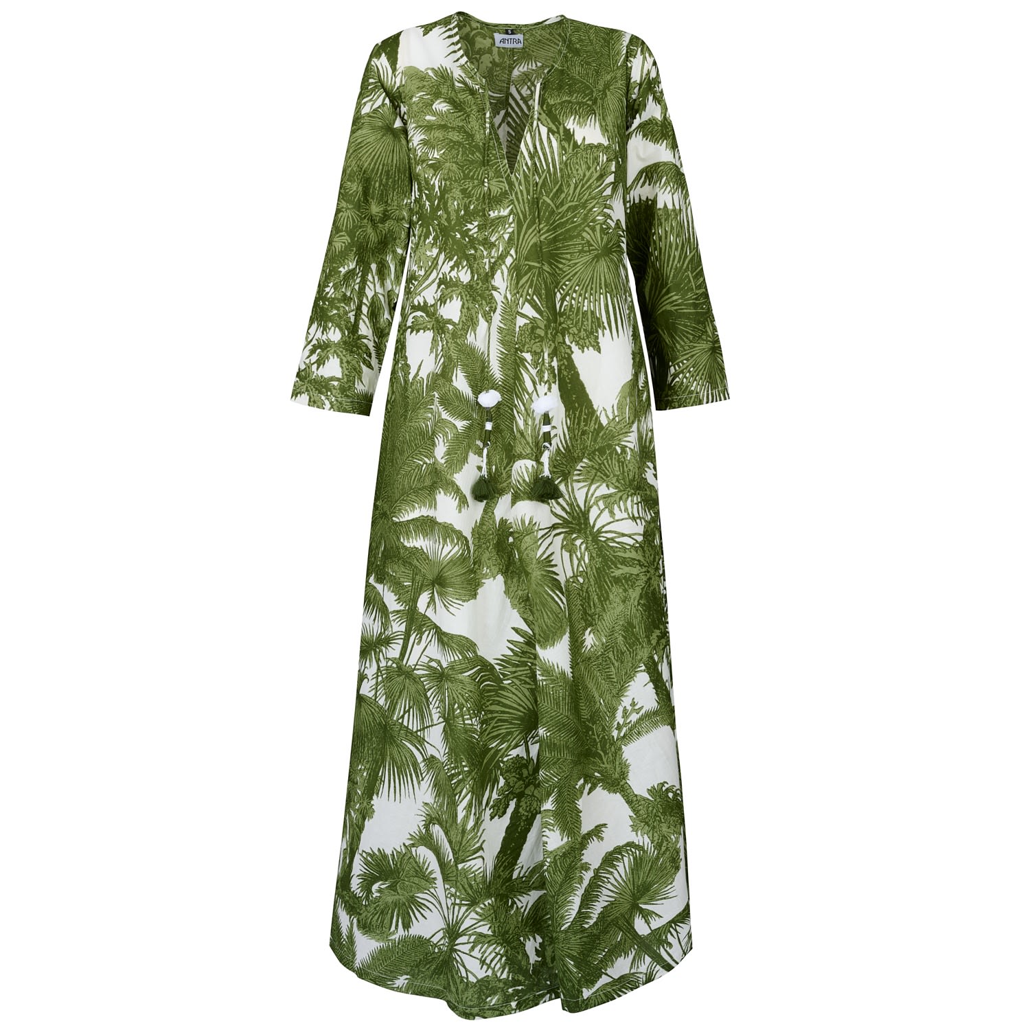 Antra Designs Women's Green The Mielikki Cotton Kaftan In Green