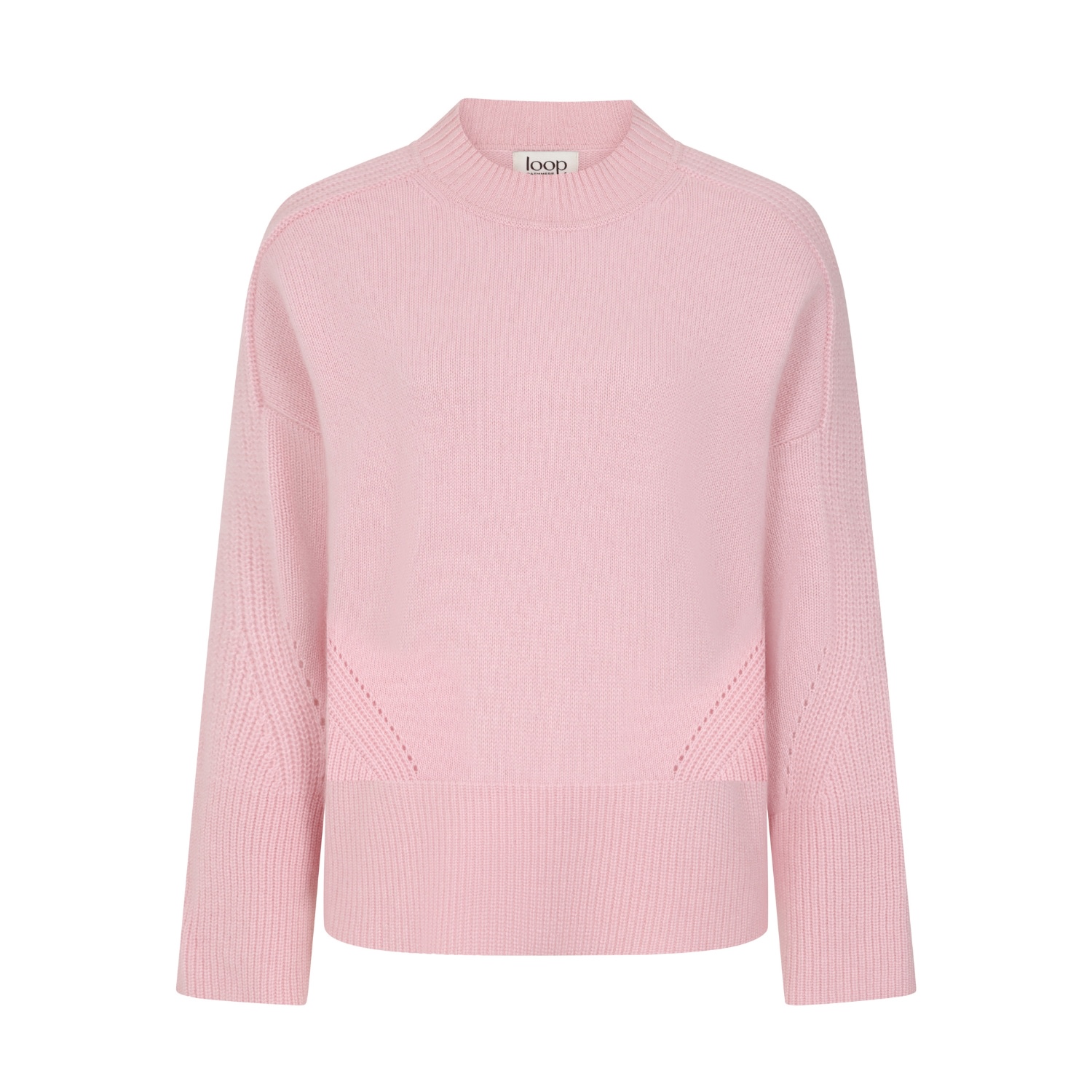 Loop Cashmere Women's Ribbed Detail Lofty Crew Sweatshirt In Sweet Pixie Pink In Pink