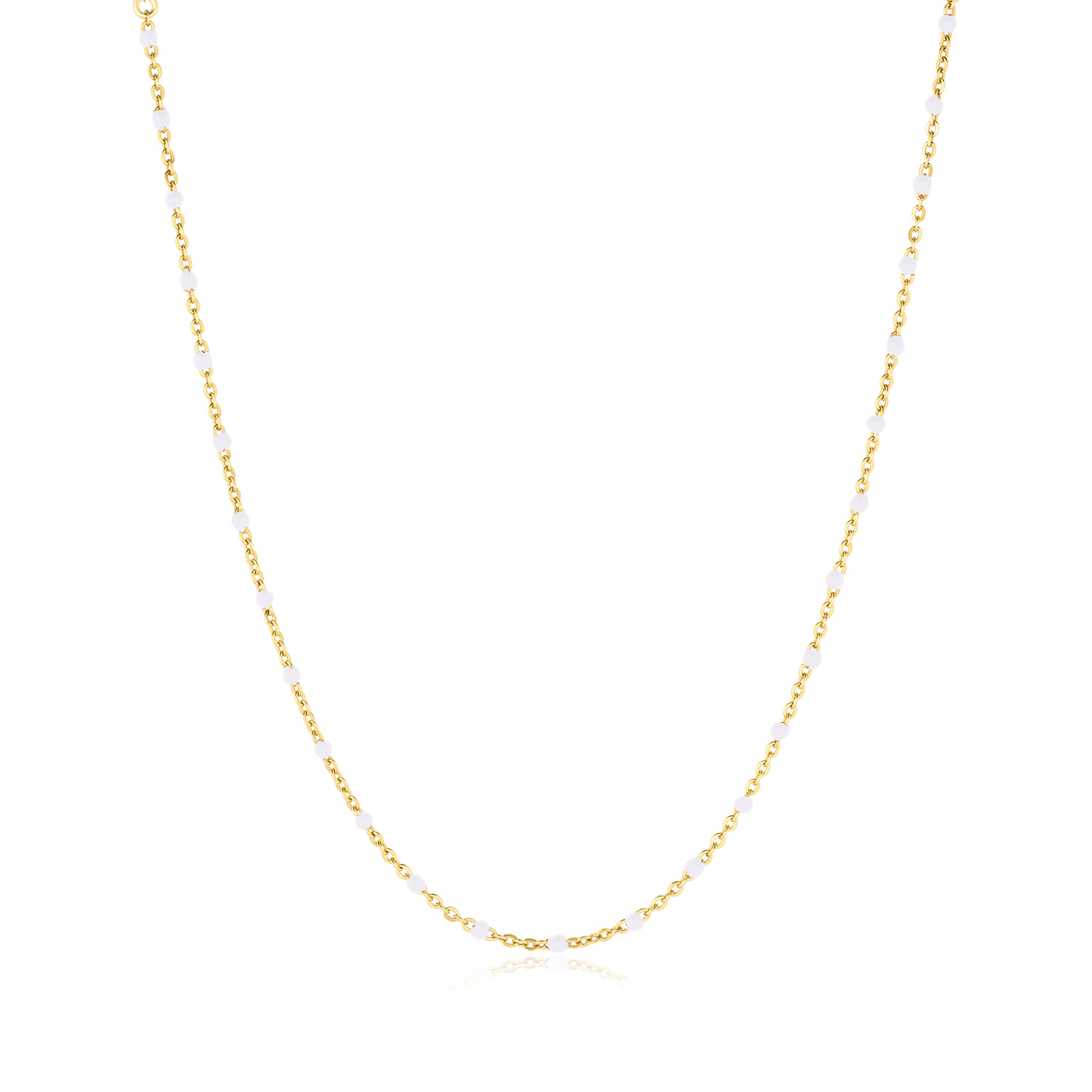 Women's Gold / White Kaz Necklace - White | Set & Stones