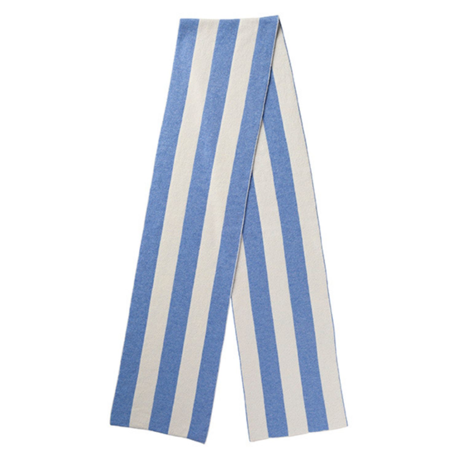 Kinalba Men's Blue / White White College Stripe Cashmere Scarf In Multi