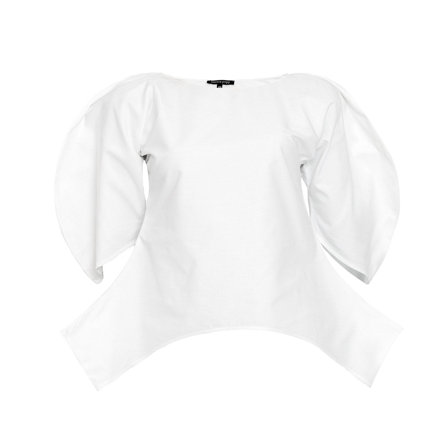 Bianca Popp Women's Puff Blouse With Flaps In White Cotton In White