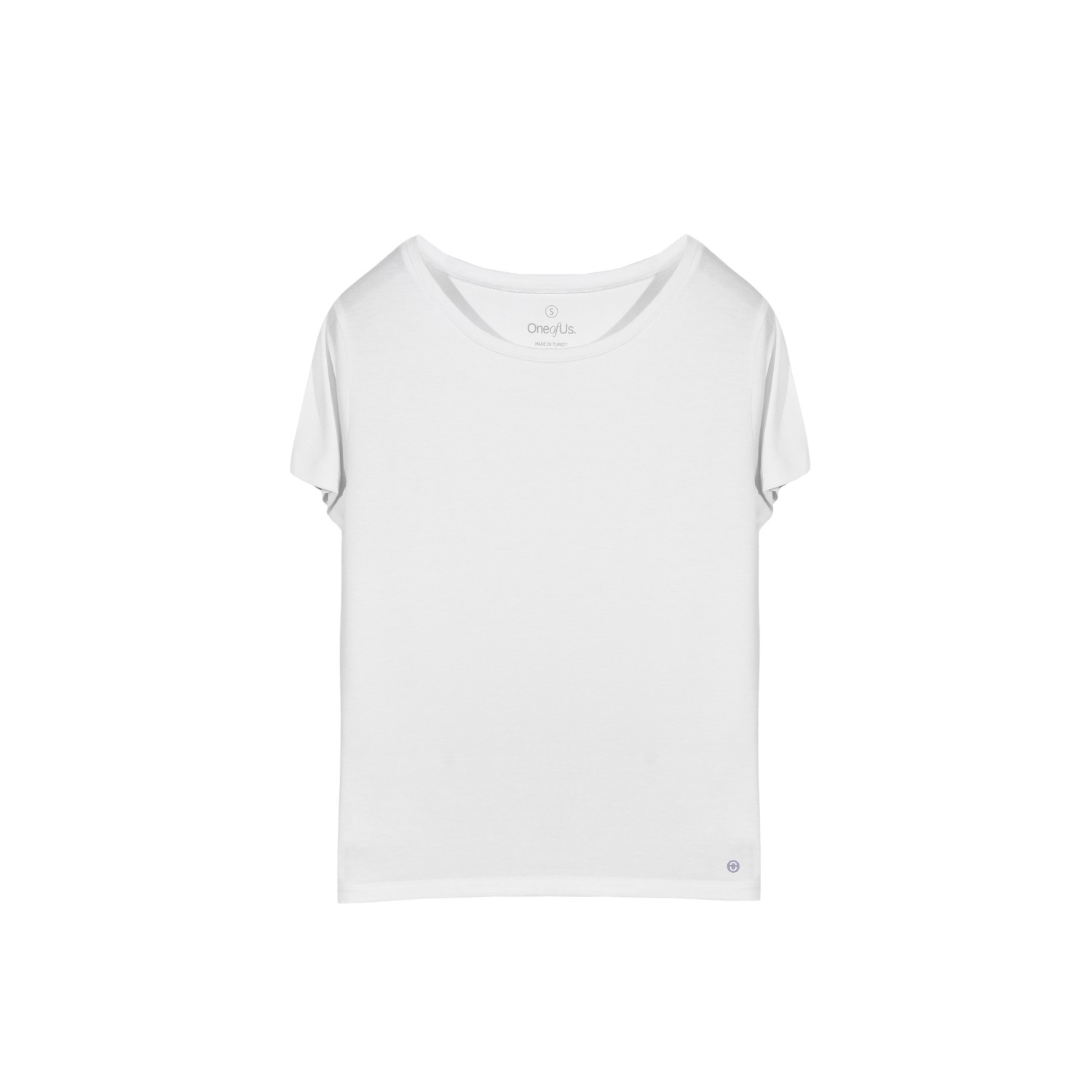 One Of Us Women's Isla Gets Comfy Premium Boat Neck T-shirt Clear White