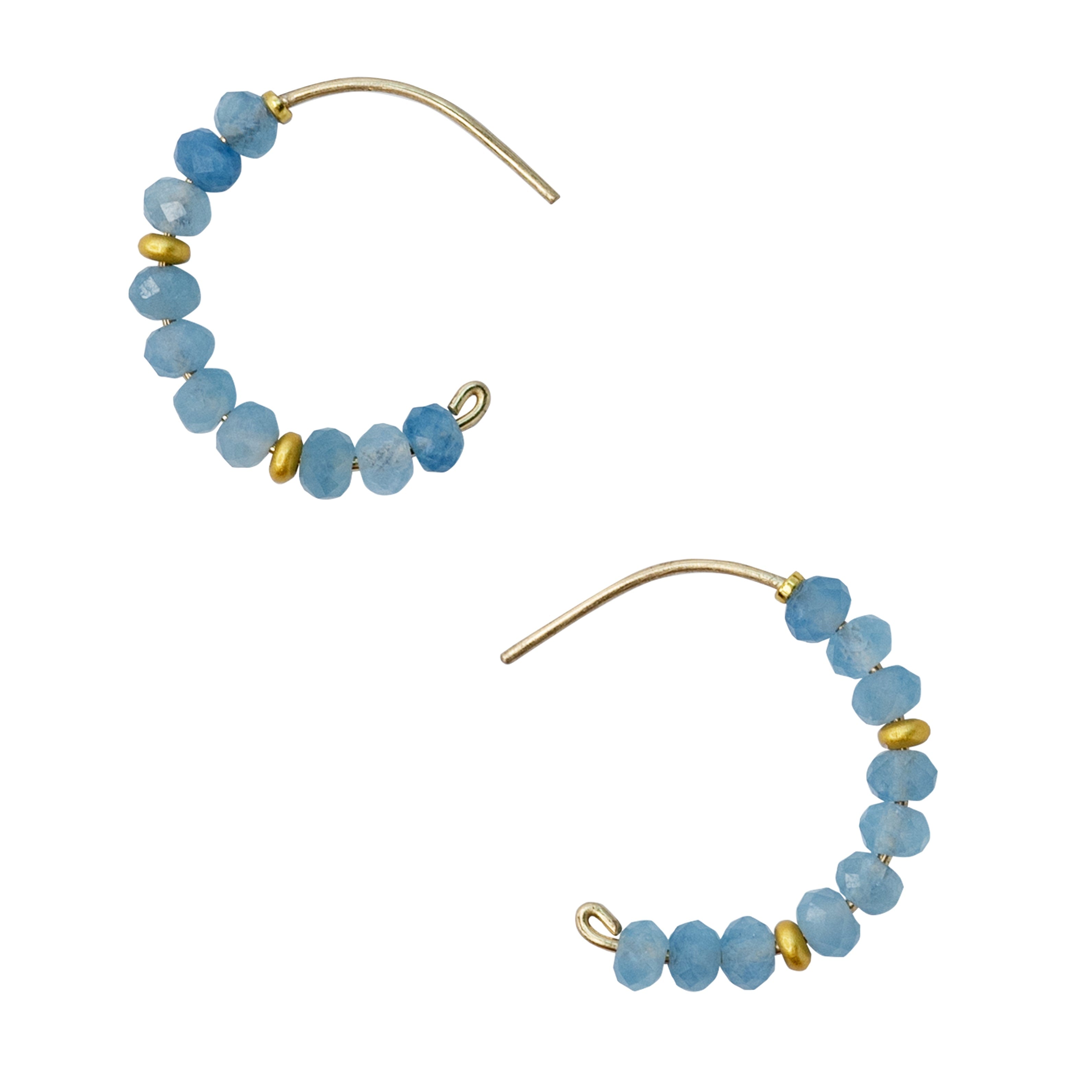Bombyx House Women's Gold / Blue Aquamarine Half Moon Earrings Gold Hook