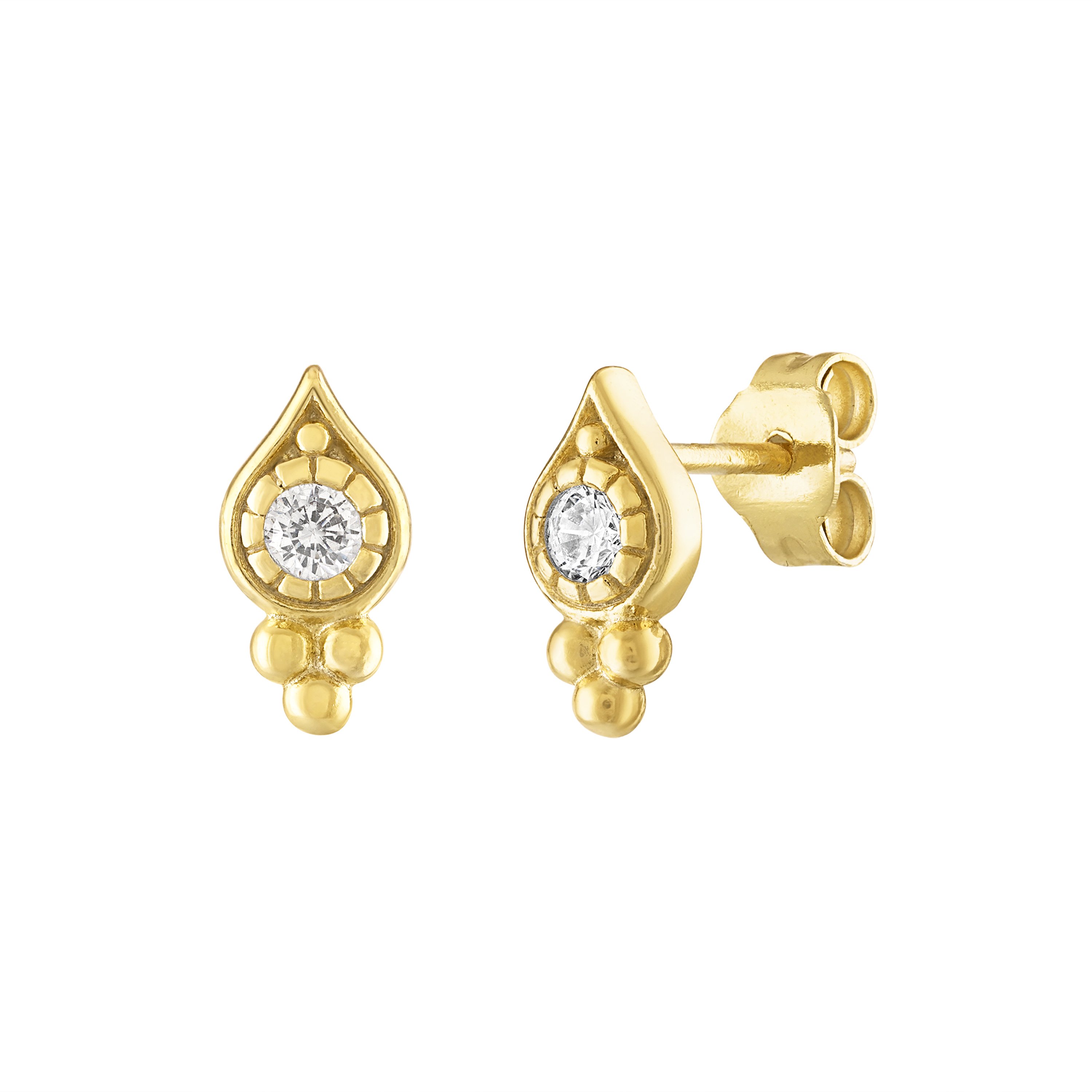 Women’s Esme Raindrop Gold Stud Earrings Olivia Le