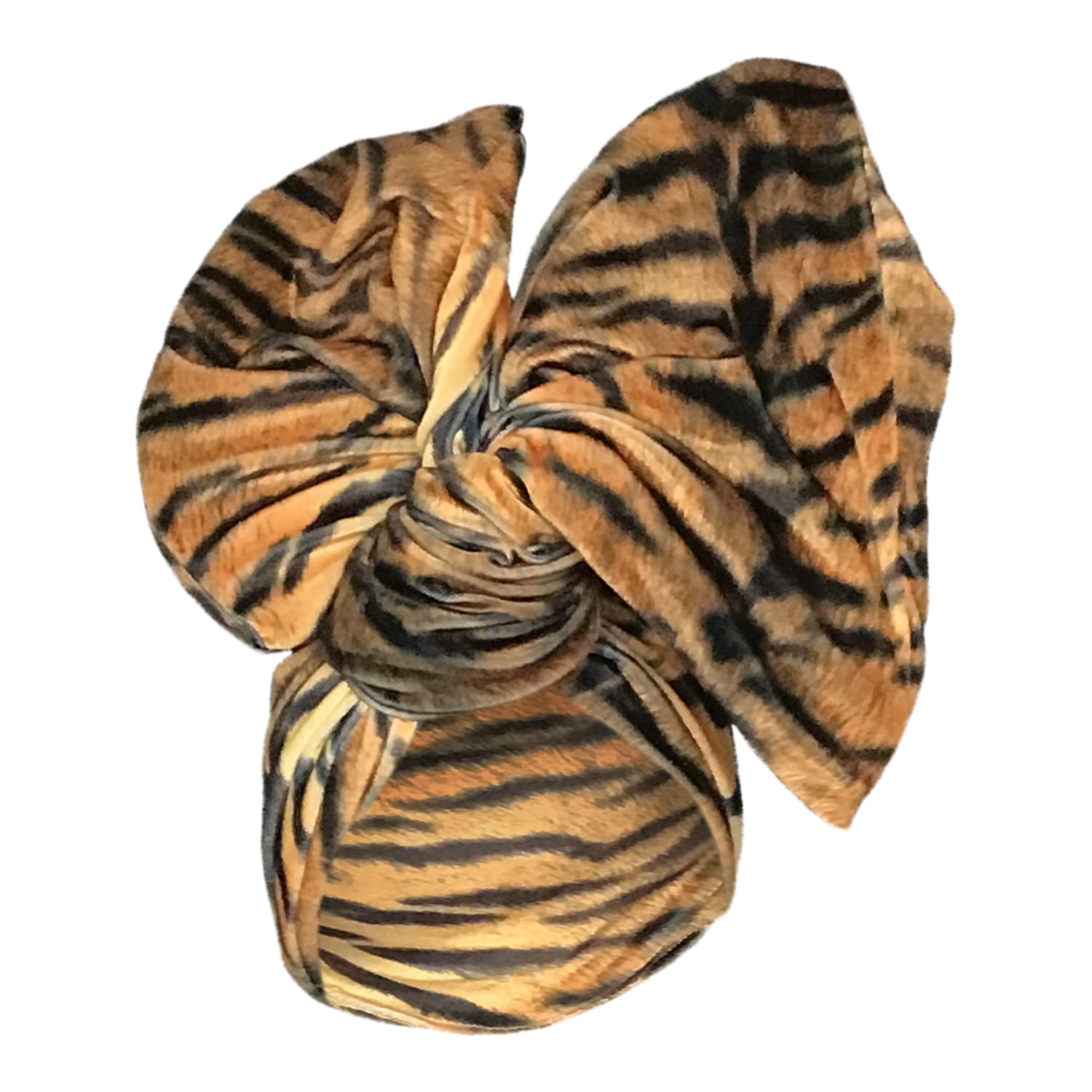 Romer Millinery Women's Neutrals / Gold / Yellow Twisturban Turban In Tiger Stripe Velvet In Gold