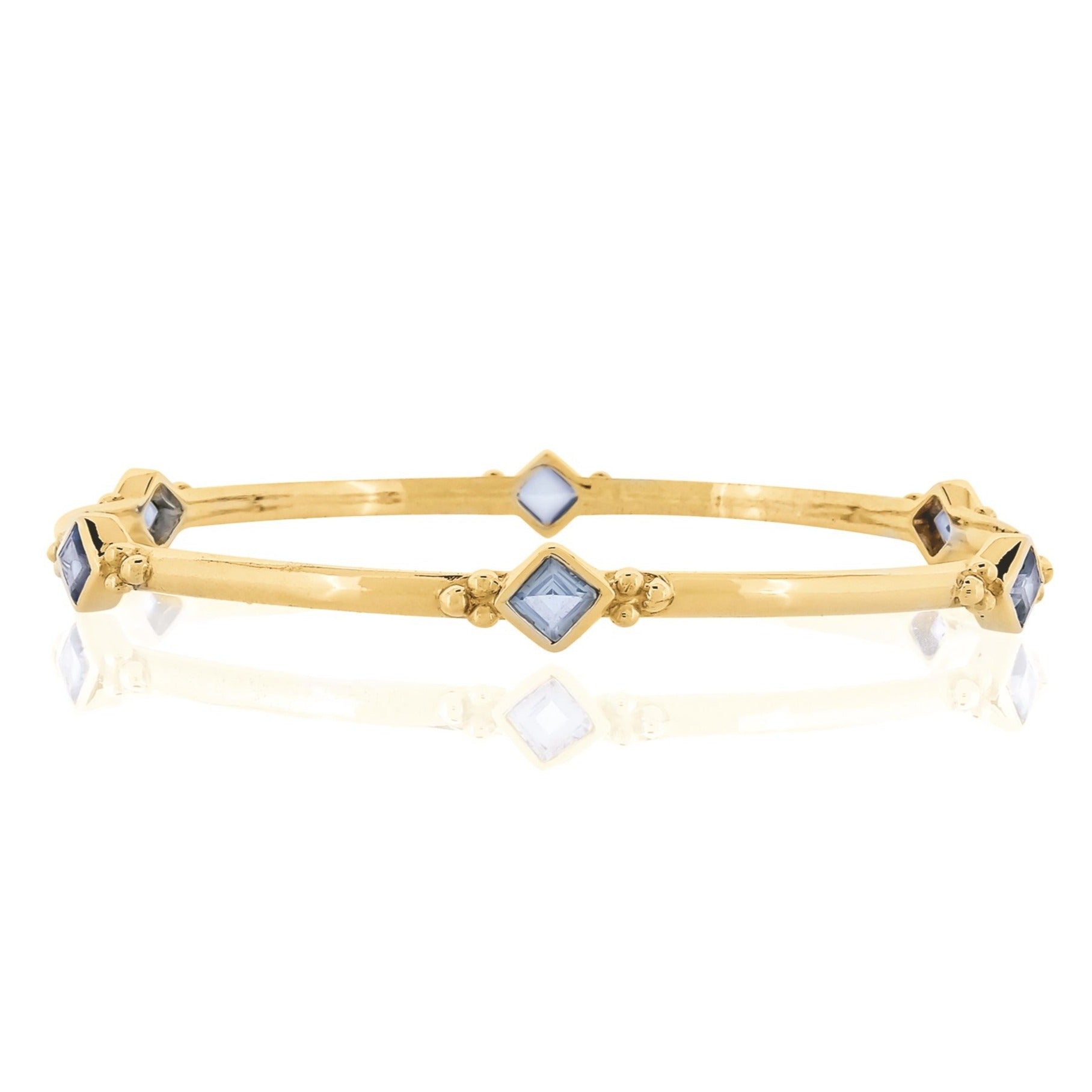 Women’s Divinity Princess Gold Vermeil Bangle - Blue Topaz Charlotte’s Web Jewellery