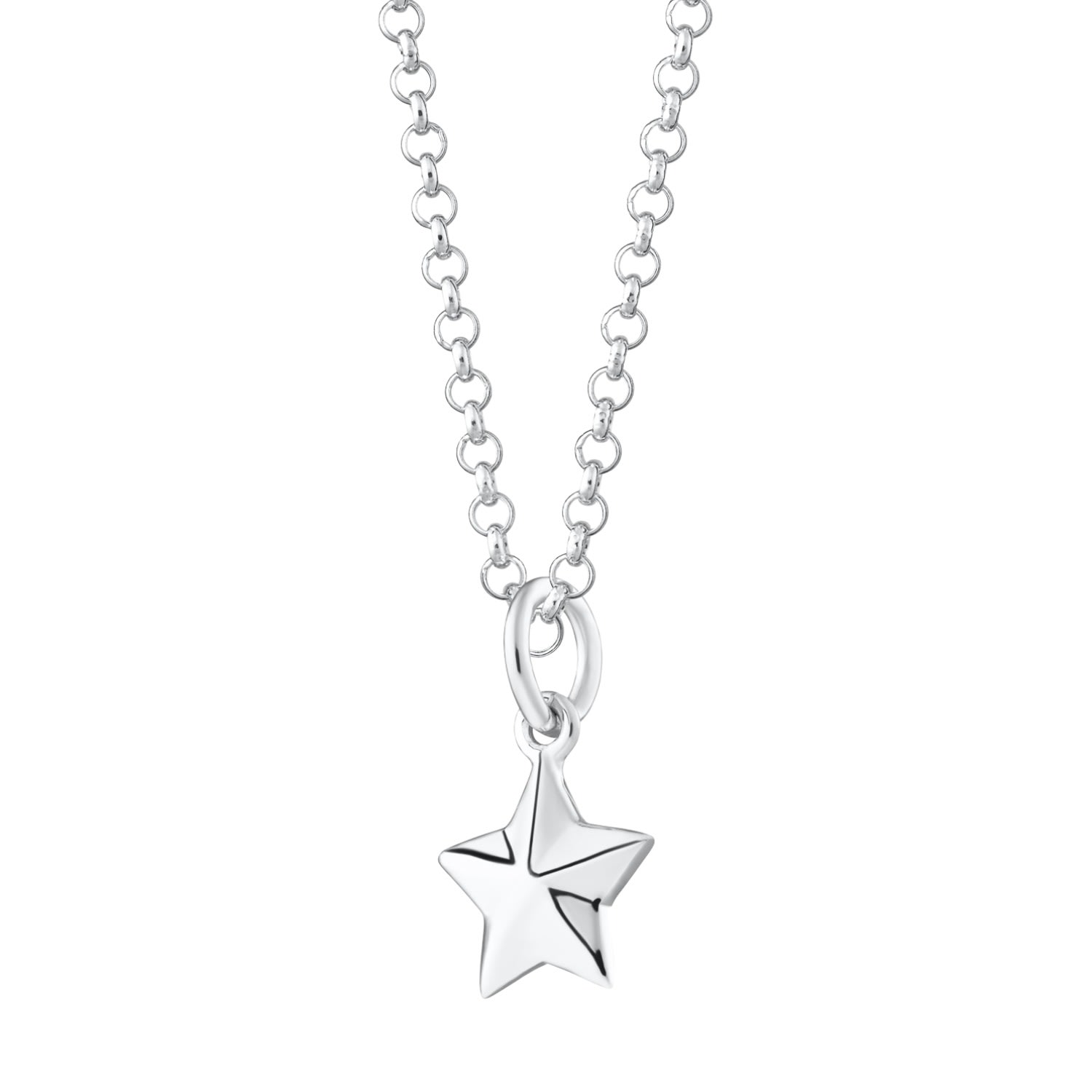 Women’s Sterling Silver Faceted Star Necklace Lily Charmed