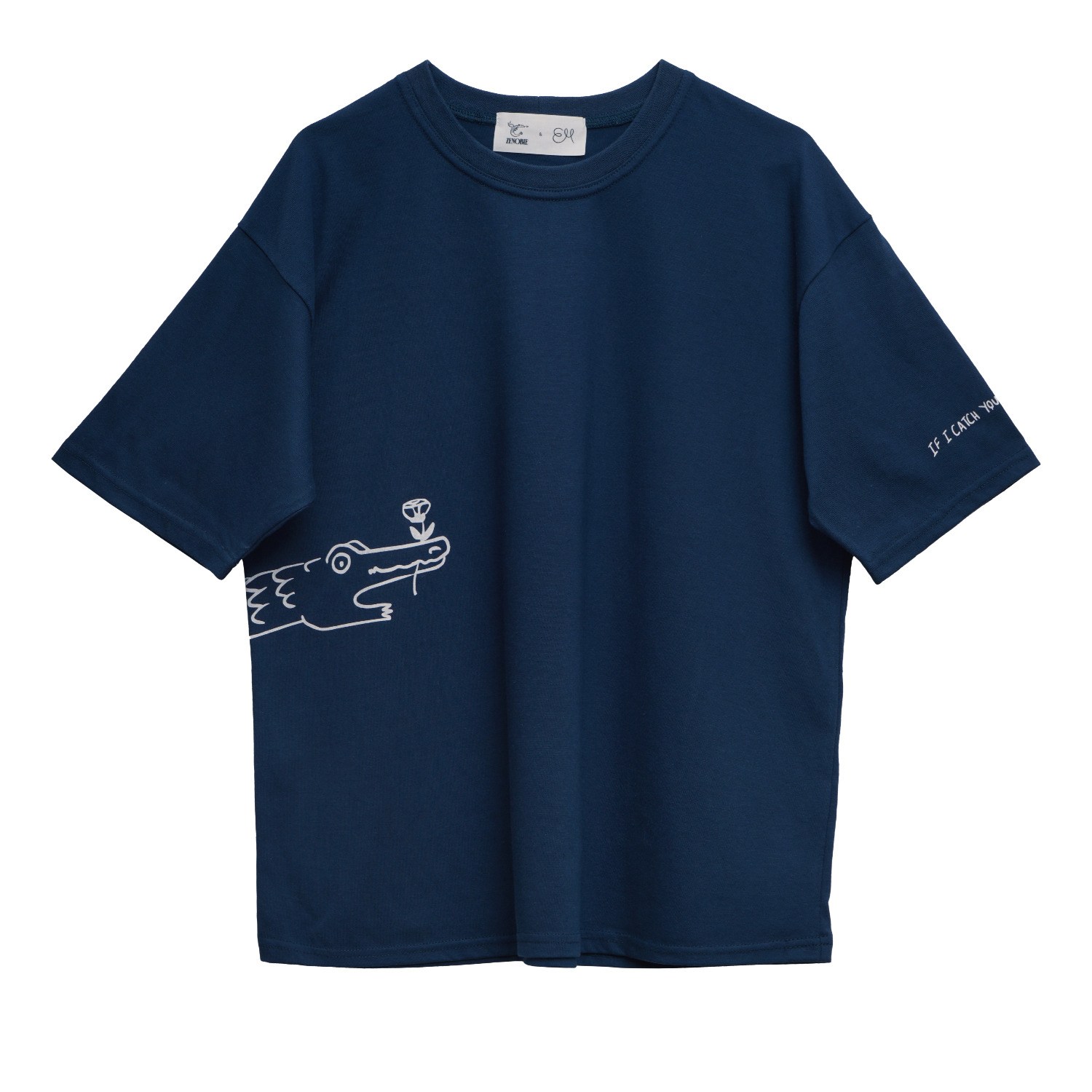 Michella Women's Blue Crocodile T-shirt In Blue