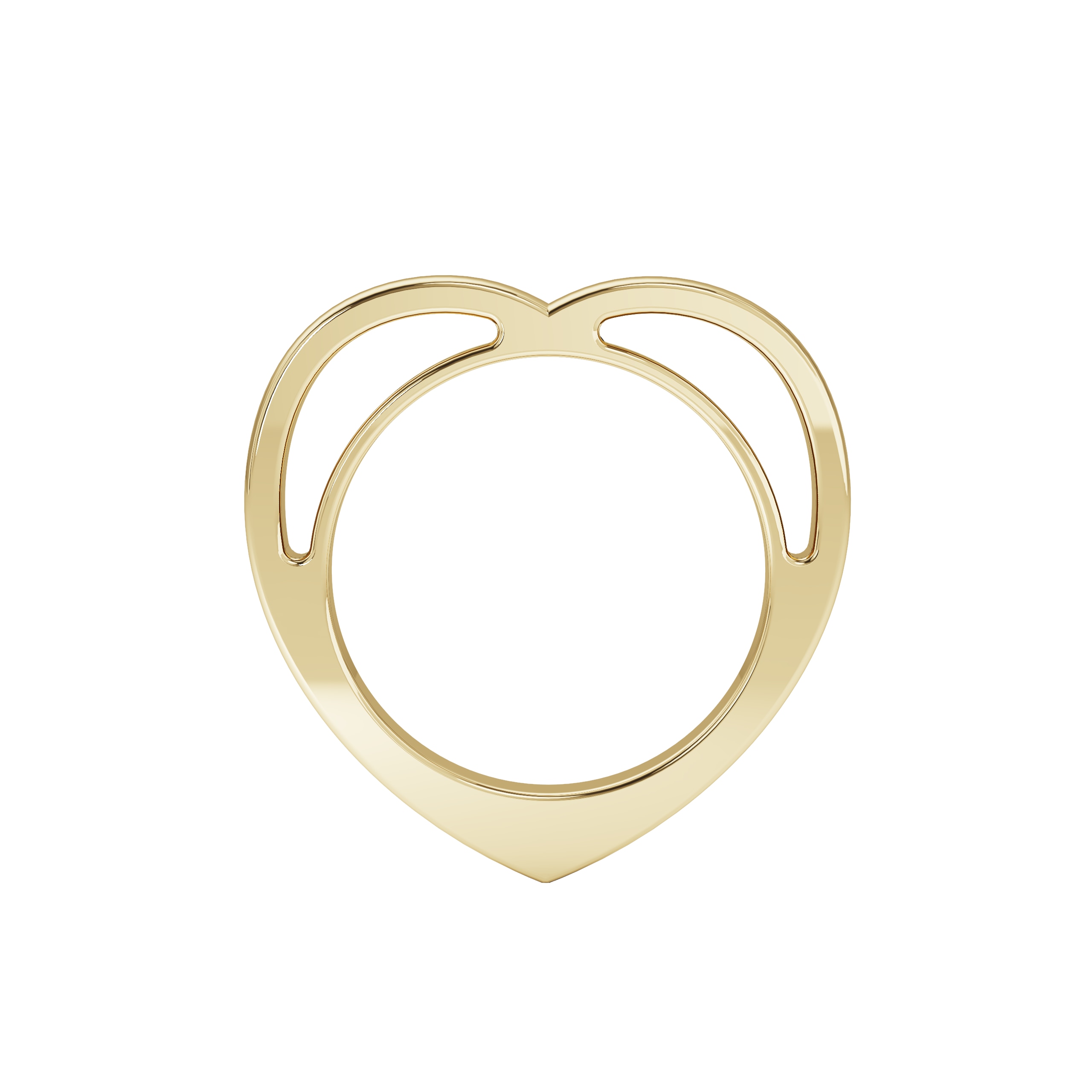 The Link Between Women's Heartfelt Statement Ring In Yellow Gold In Gold