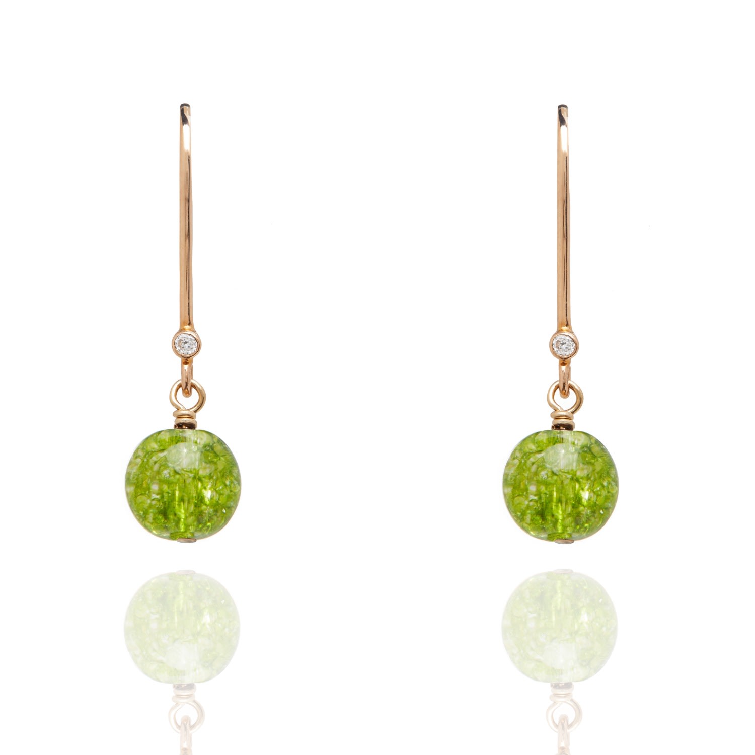 Kaizarin Women's Green August Birthstone Earrings In Peridot