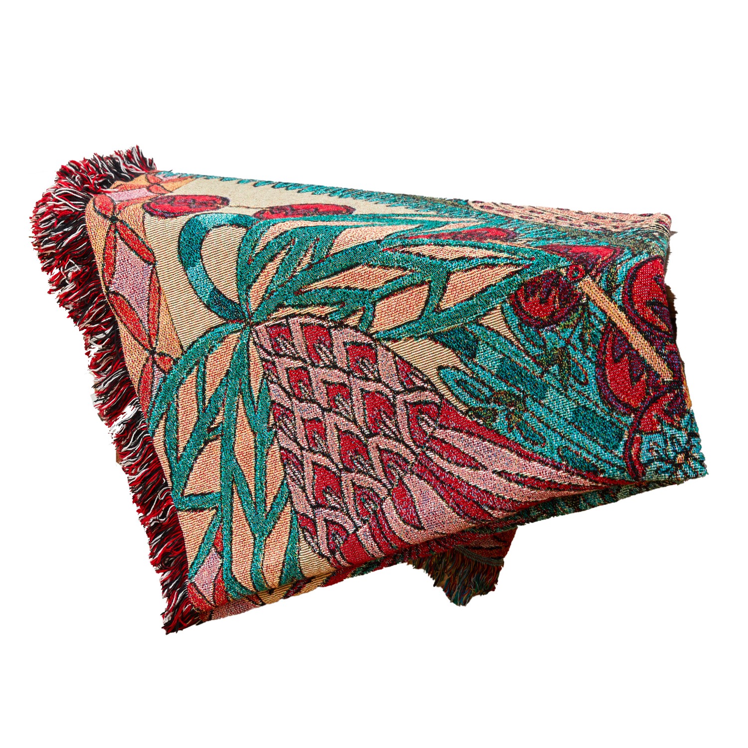 Creature Marseille Red / Green Les Oiseaux - Jacquard Throw