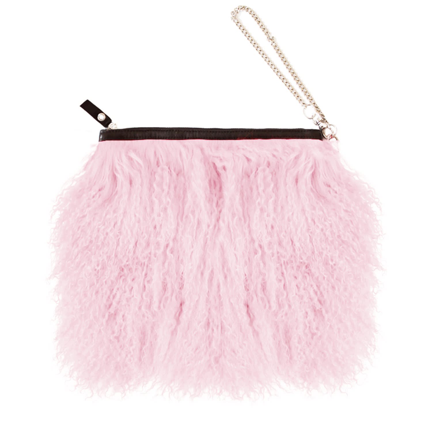 pink fluffy clutch