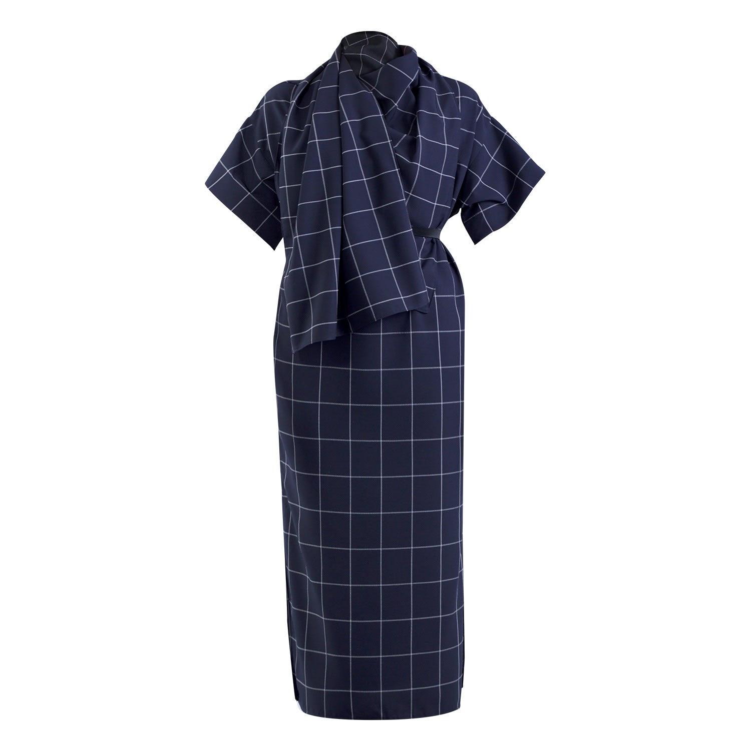 Women’s Blue Dexter Navy Large Grid Dress Large Meem Label