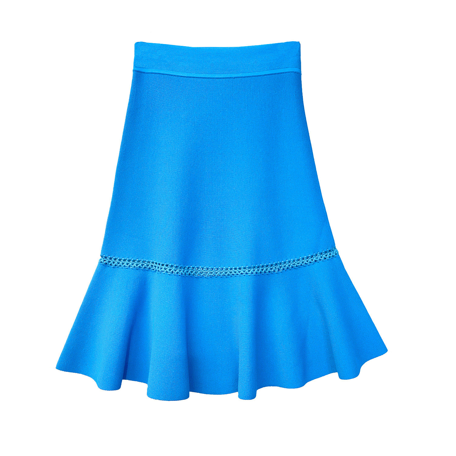 Women’s Peace At Crochet Basic Petite High Waisted Knit Skirt - Blue One Size Arto.