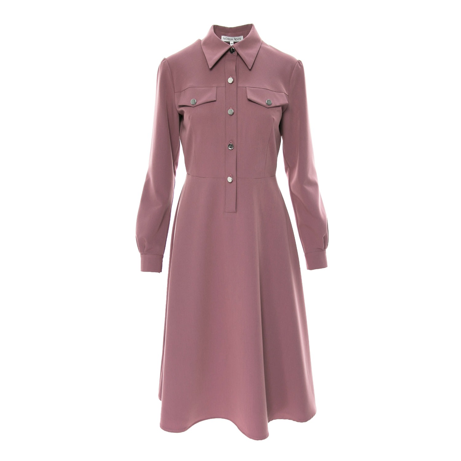 Women's Purple Heather Midi Shirt Dress | Extra Small | Noria Anis