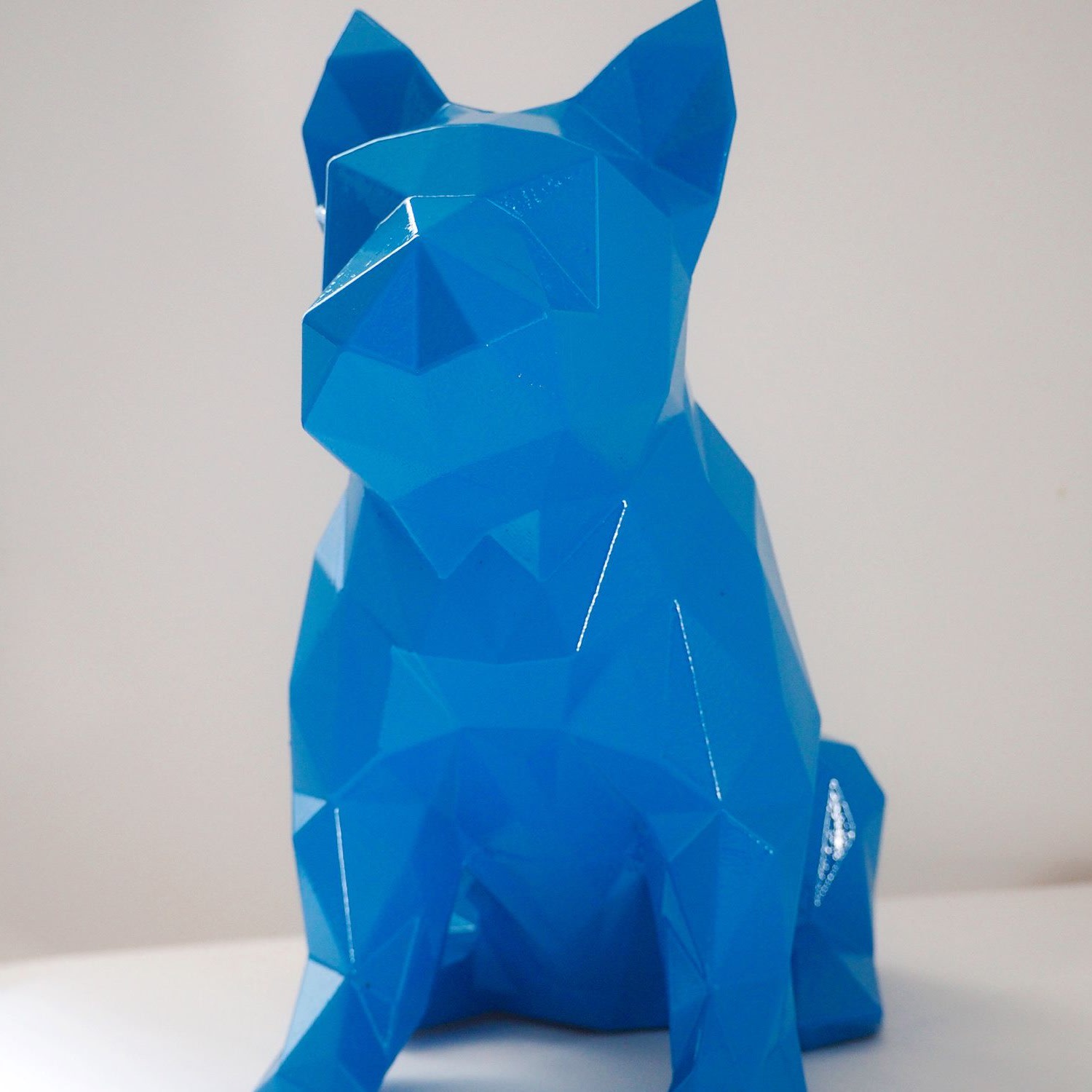 Marokka Design French Bulldog Geometric Sculpture - Frank In Azure Blue