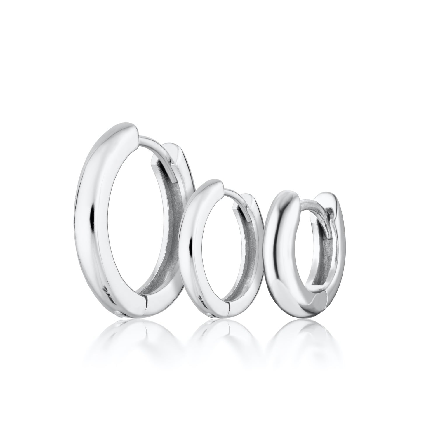 Scream Pretty Women's Silver Essential Hoop Earring Stacking Set